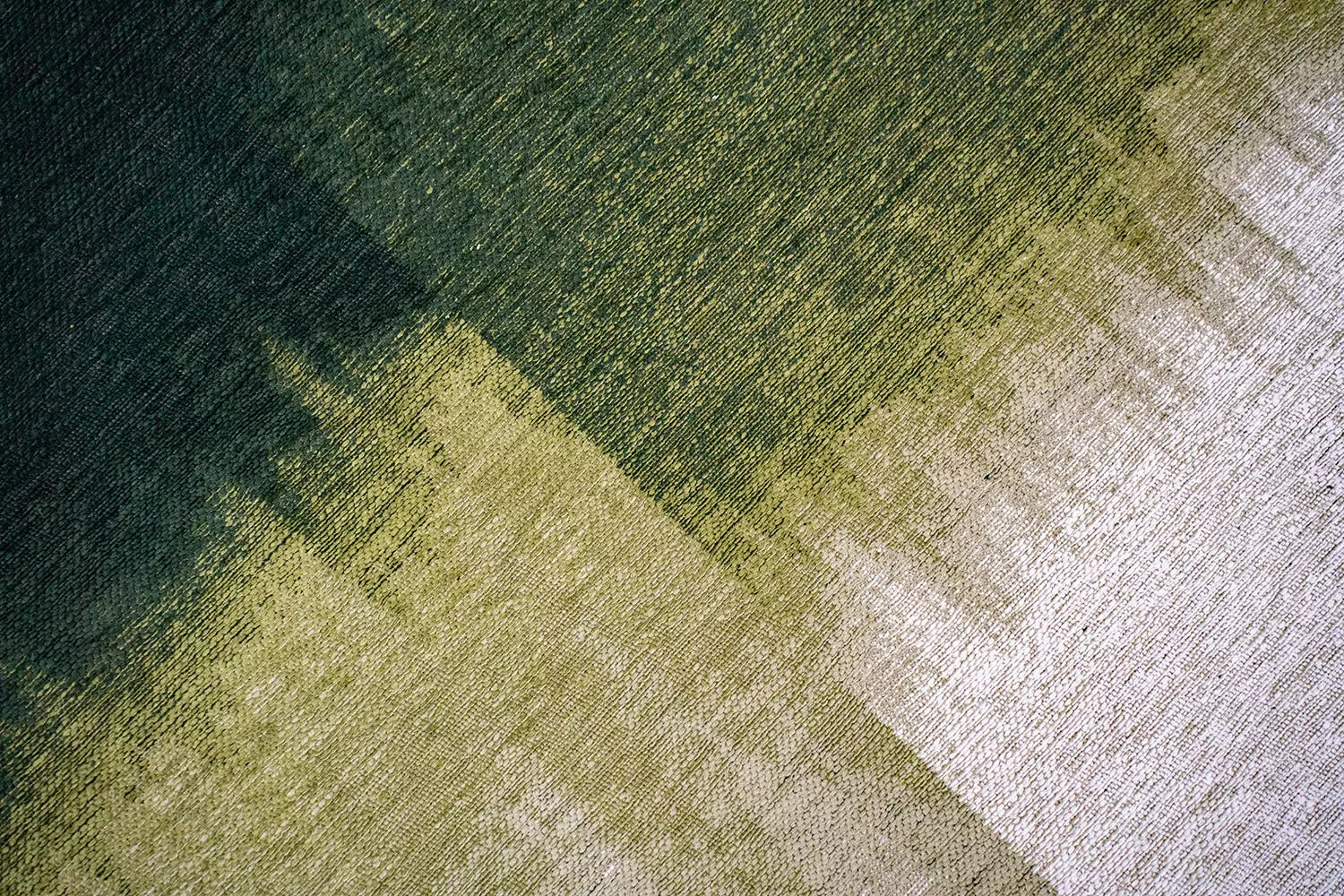 Round rug SENDAI green with white