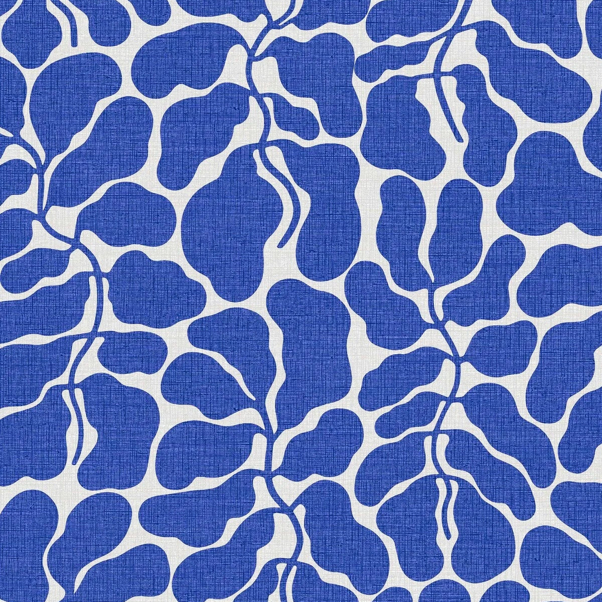 Vlies-Tapete mit pflanzlichem Muster MY SECRET GARDEN blau mit weiß