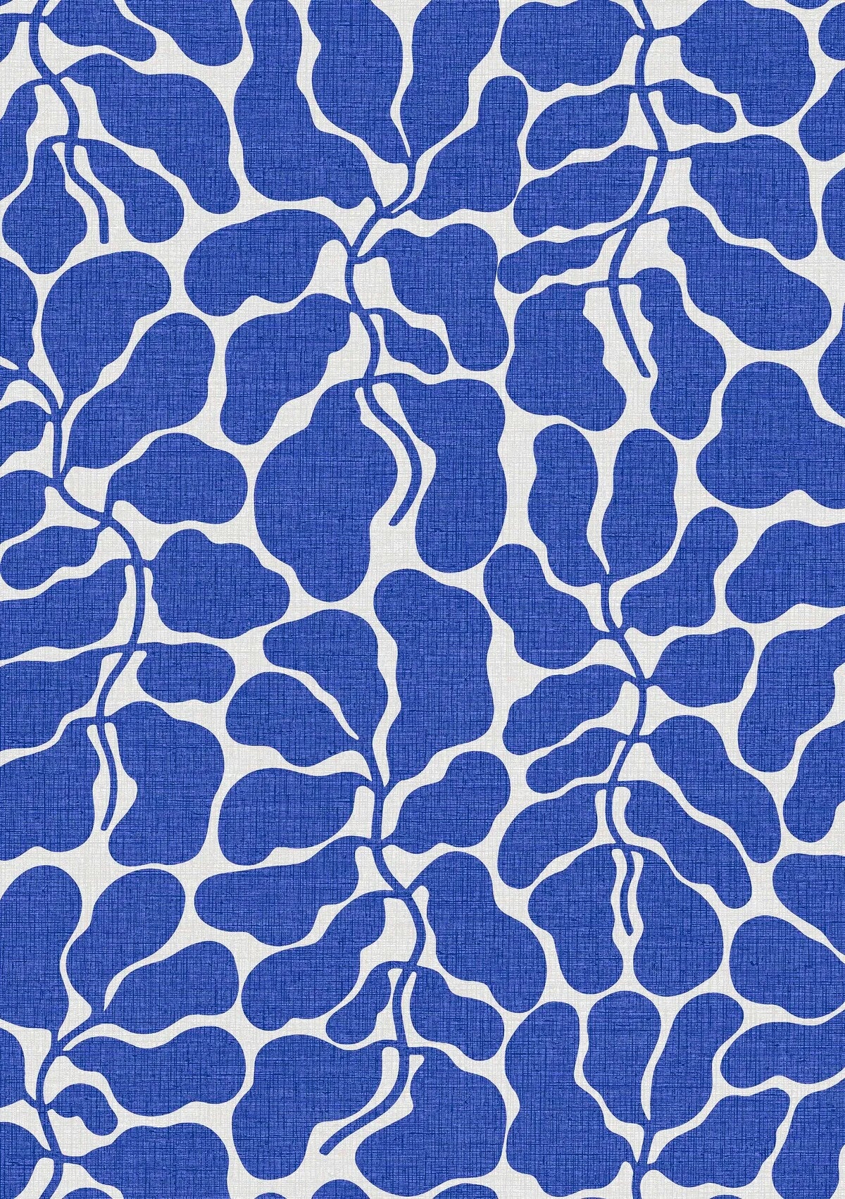 Vlies-Tapete mit pflanzlichem Muster MY SECRET GARDEN blau mit weiß