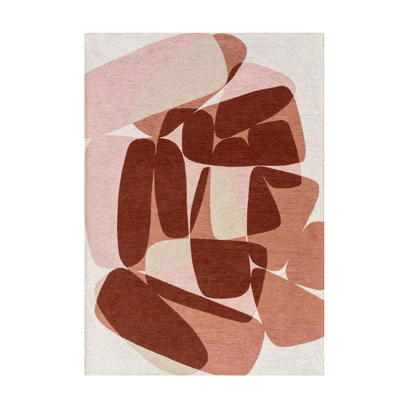 Teppich STONES beige mit Rosa und Bordeaux