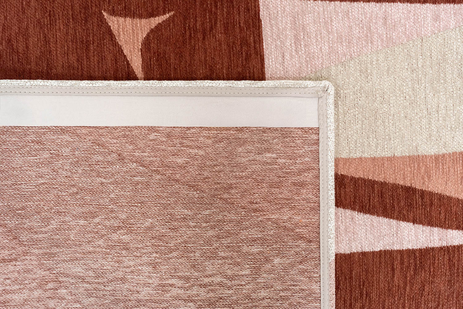 Teppich STONES beige mit Rosa und Bordeaux