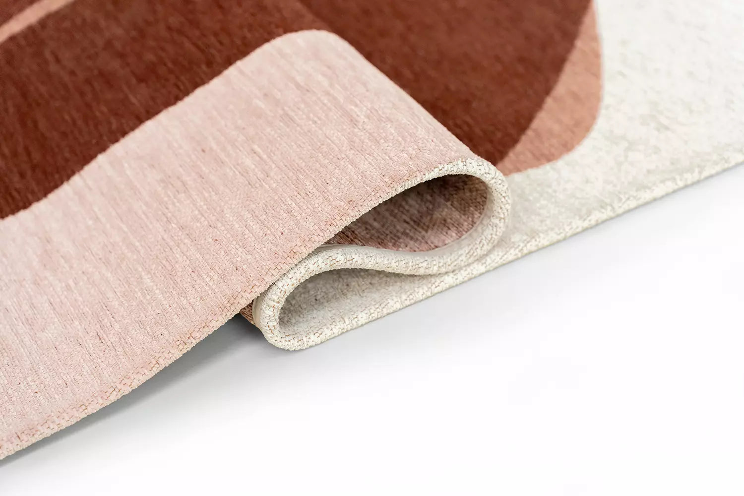 Teppich STONES beige mit Rosa und Bordeaux