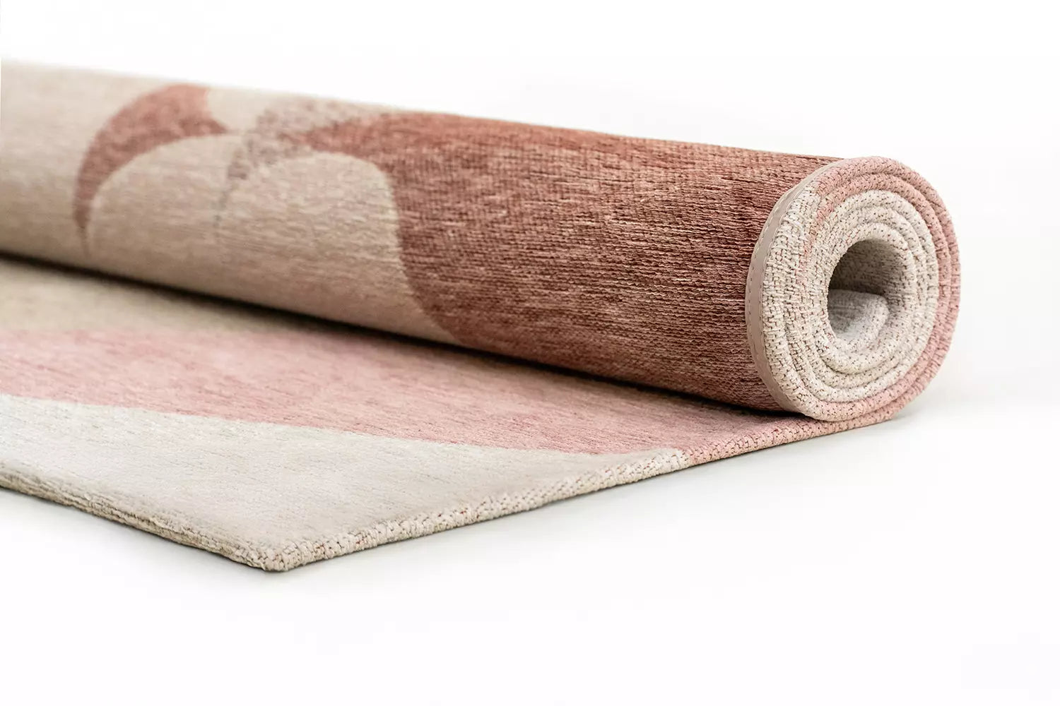 Teppich STONES beige mit Rosa und Bordeaux