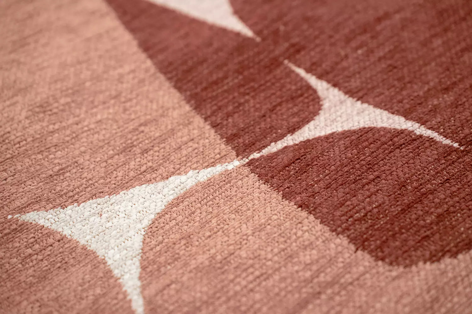 Teppich STONES beige mit Rosa und Bordeaux