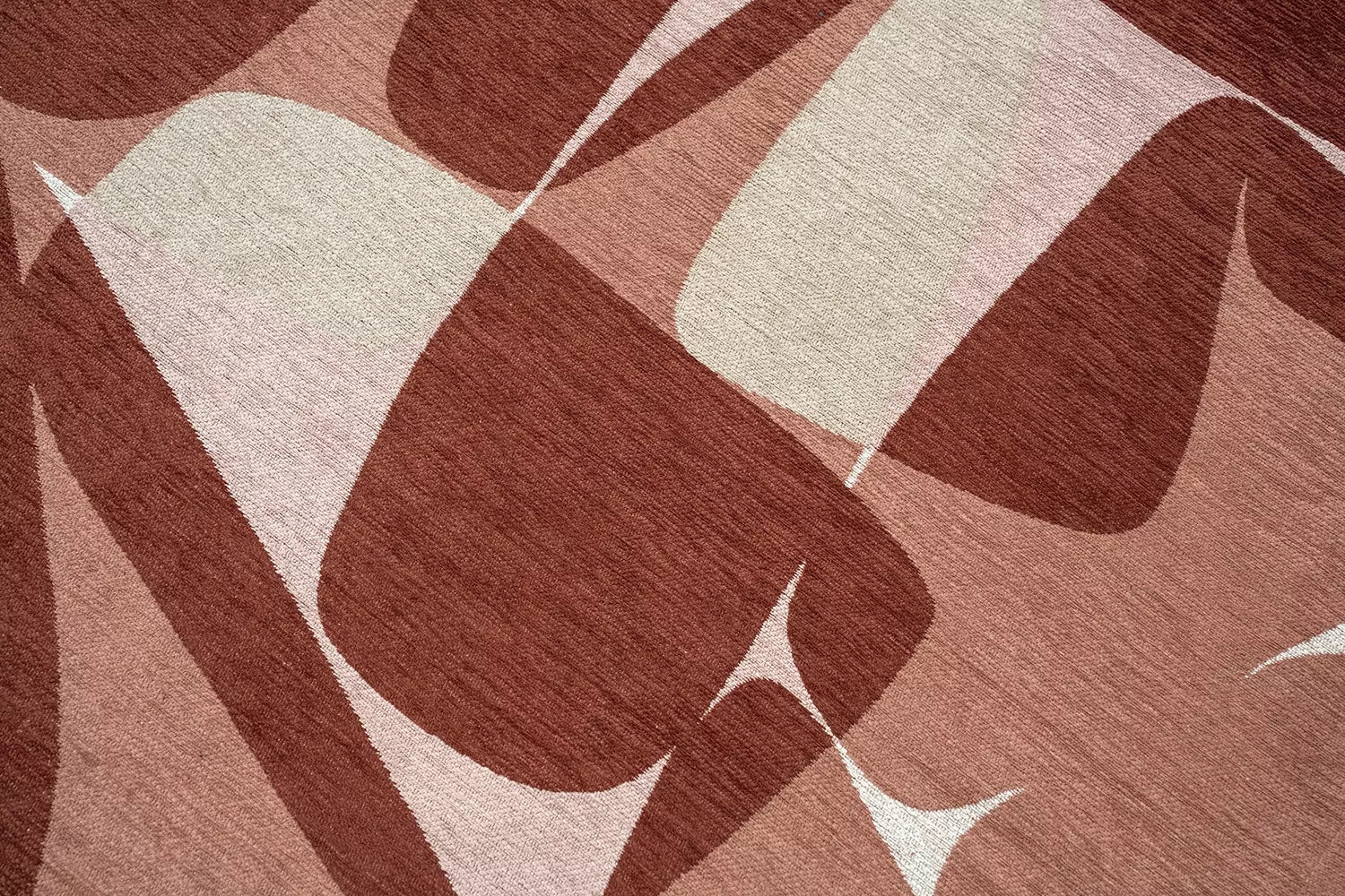 Teppich STONES beige mit Rosa und Bordeaux