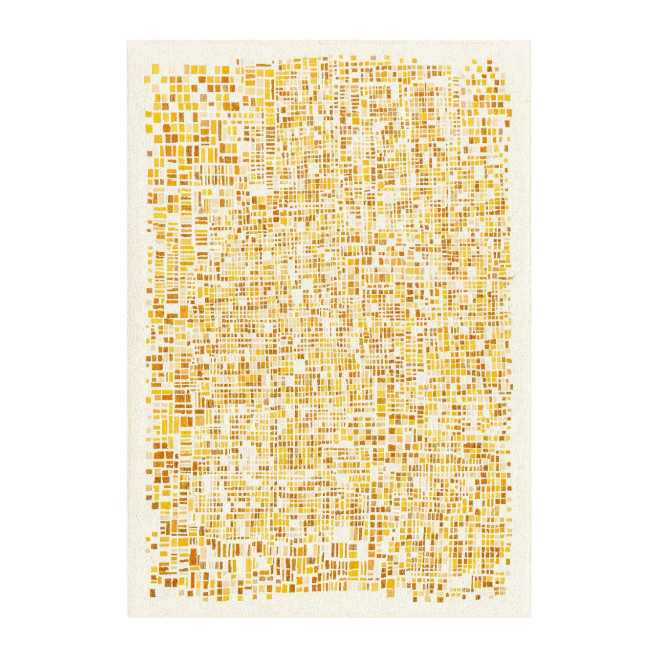 CUBIK Beige Rug with Orange and Yellow