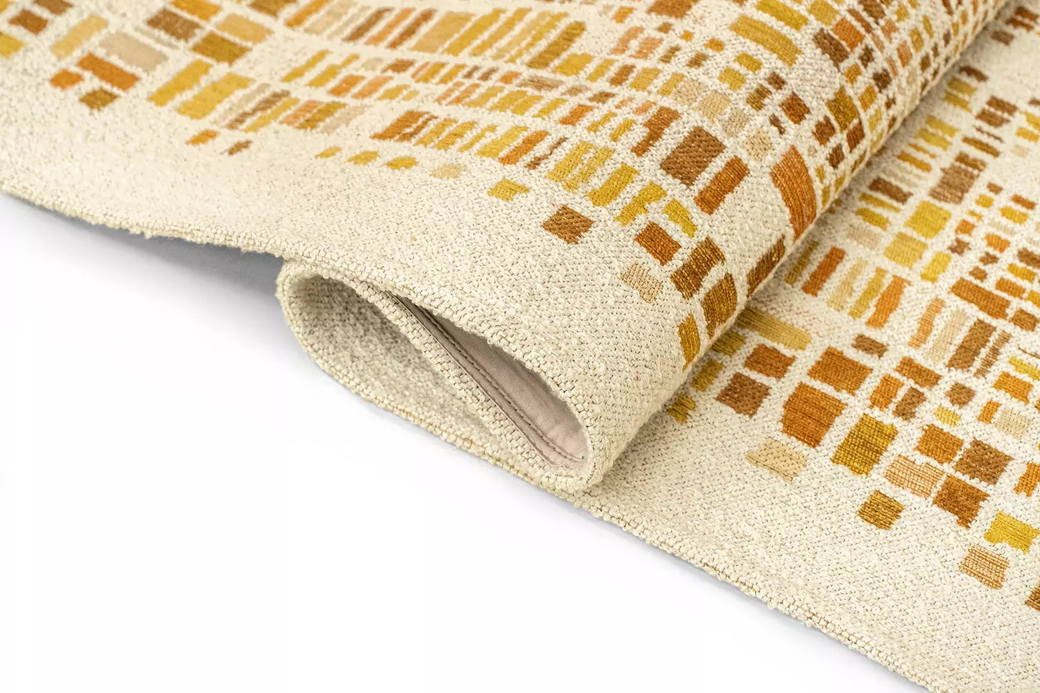 CUBIK Beige Rug with Orange and Yellow