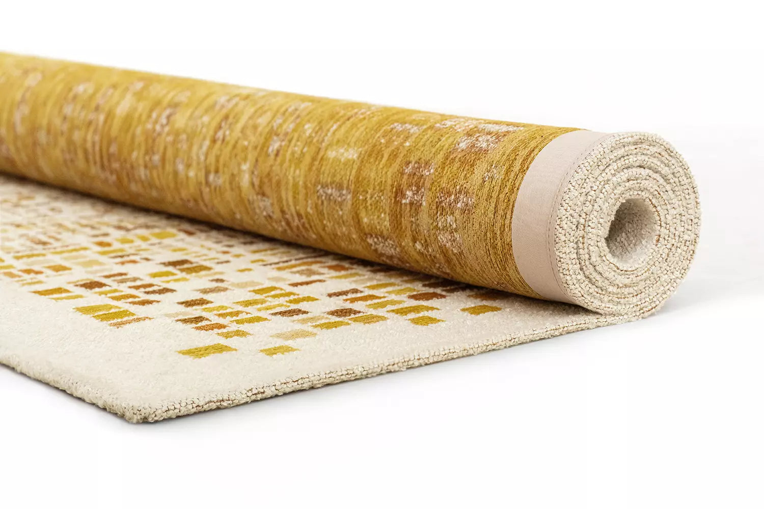 CUBIK Beige Rug with Orange and Yellow