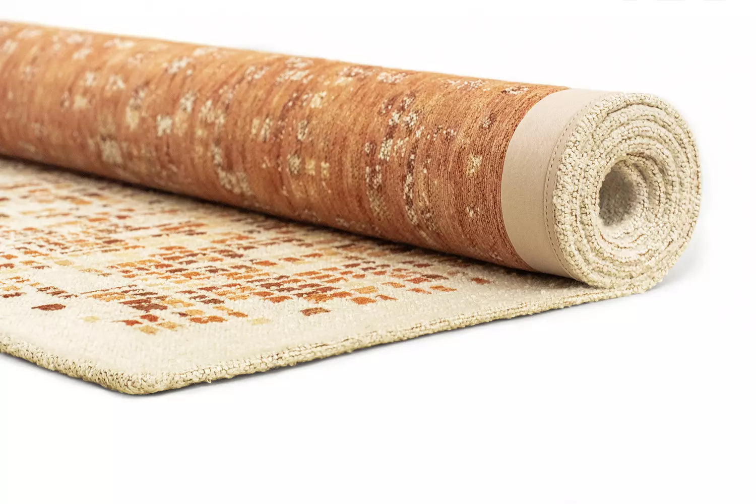 CUBIK Beige Rug with Orange and Burgundy