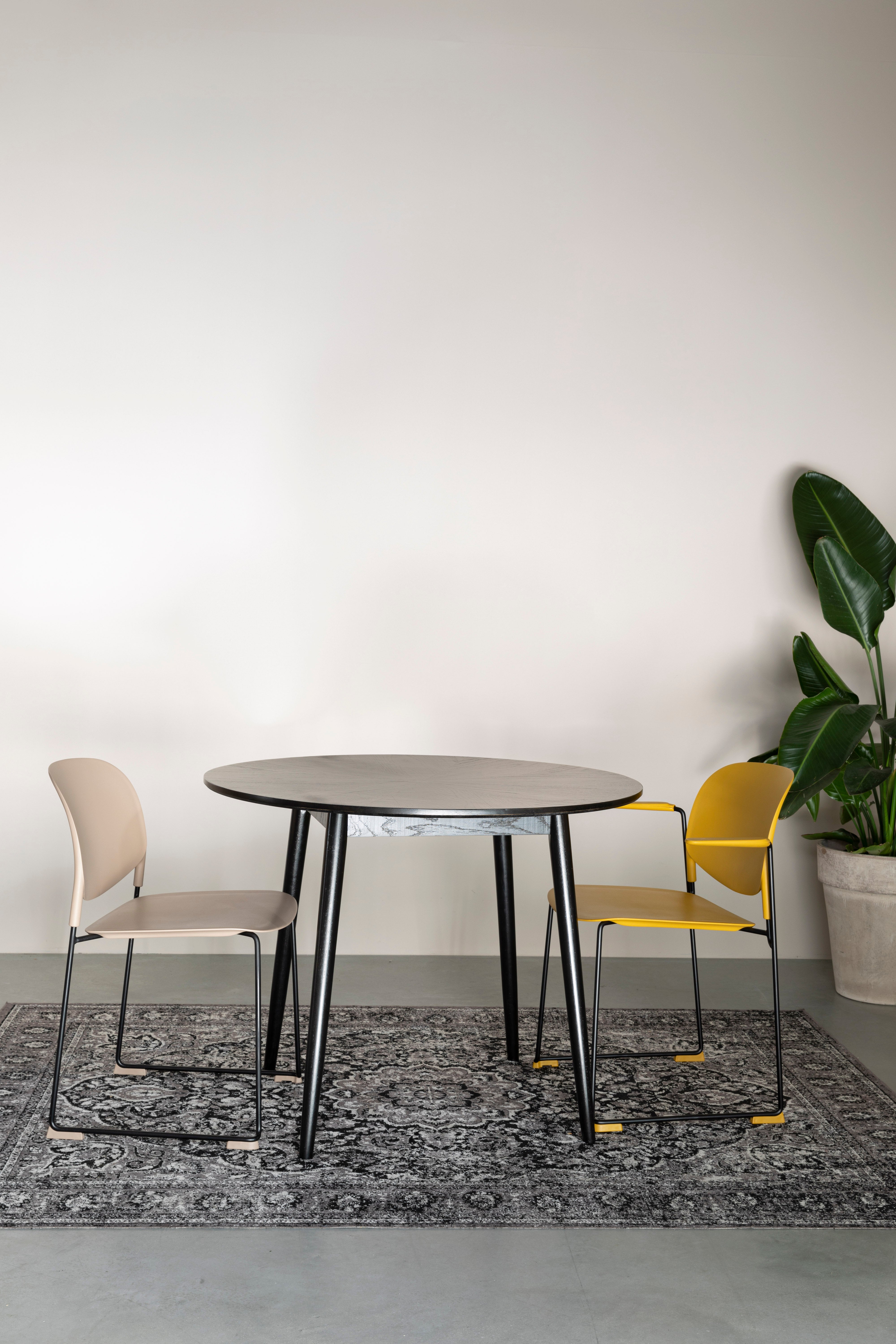 Fabio runder Tisch schwarzer Eichenfurnier