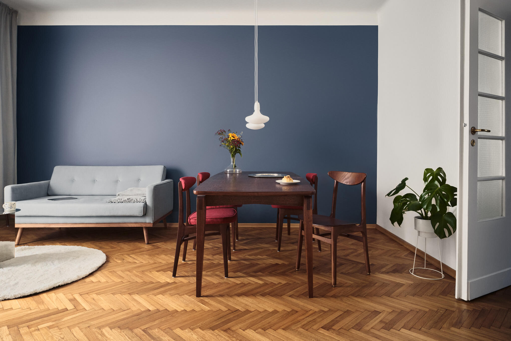 Ausziehbarer Tisch TAOZ in Nussbaum-Eiche