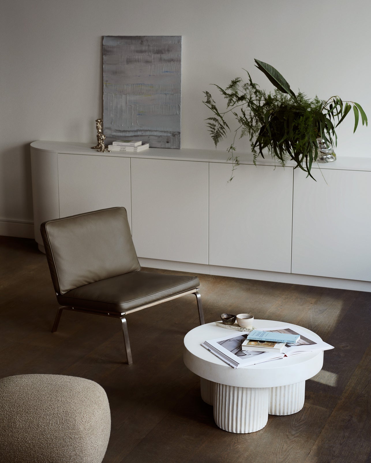 Beistelltisch rund GEAR beige Beton