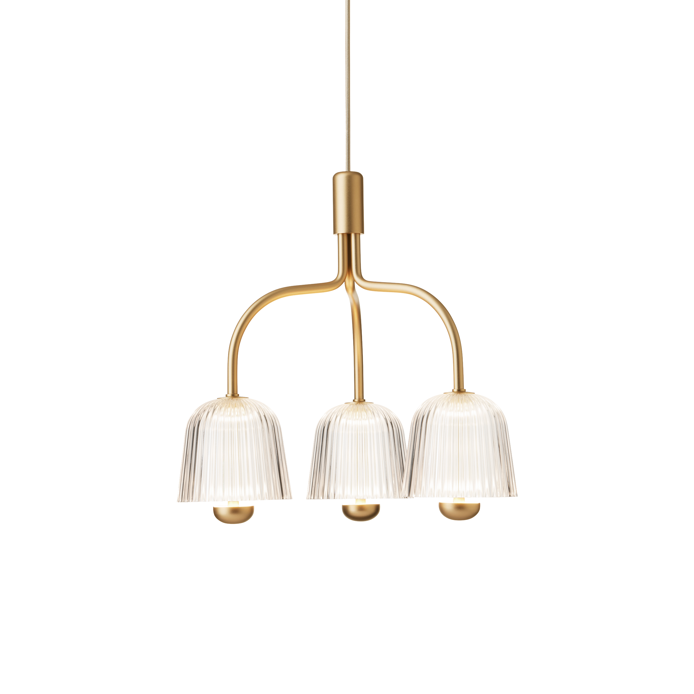 Lampa wisząca ASTEEA 3 złoty z transparentnym – Nuura