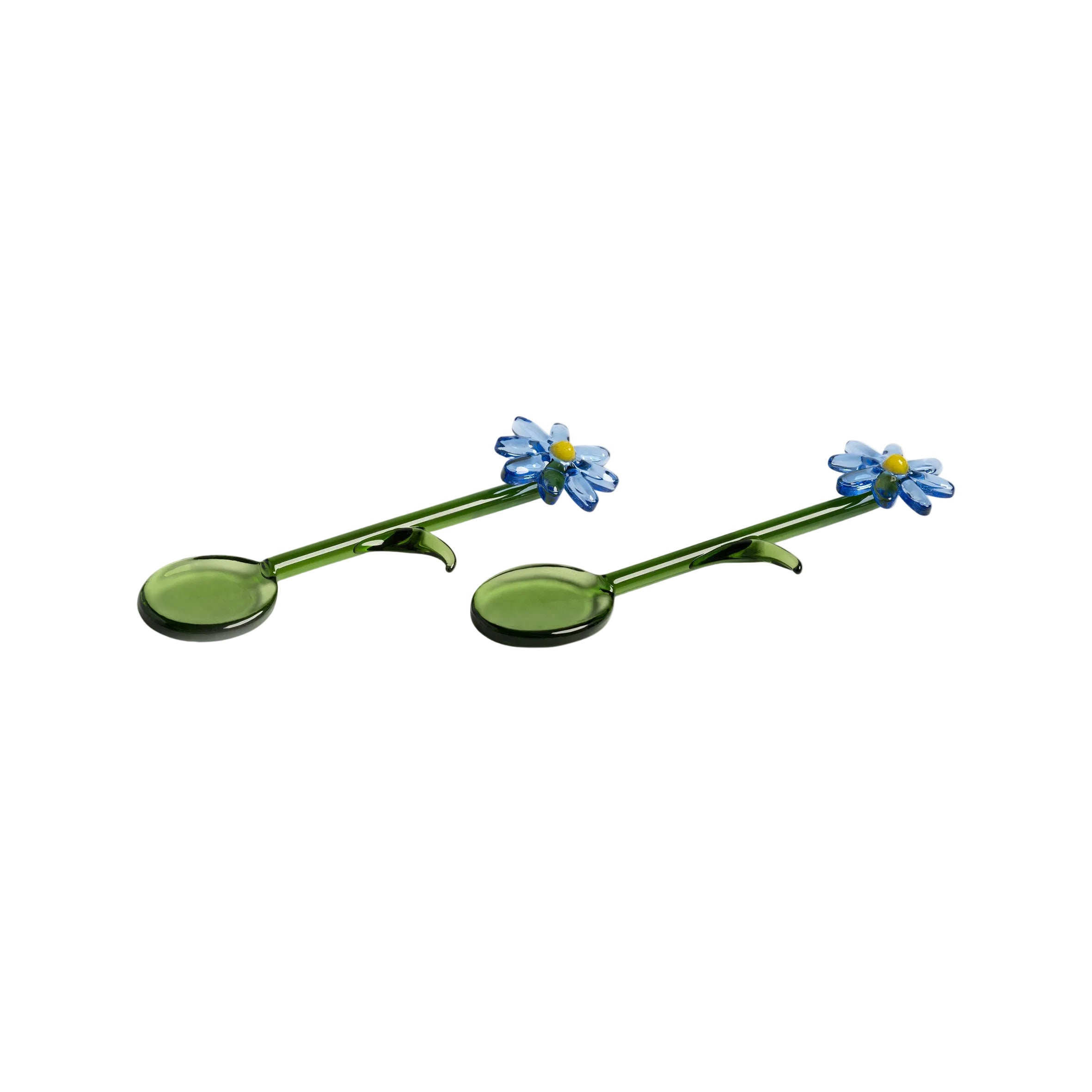 Set von Löffeln FLORA grün mit blau