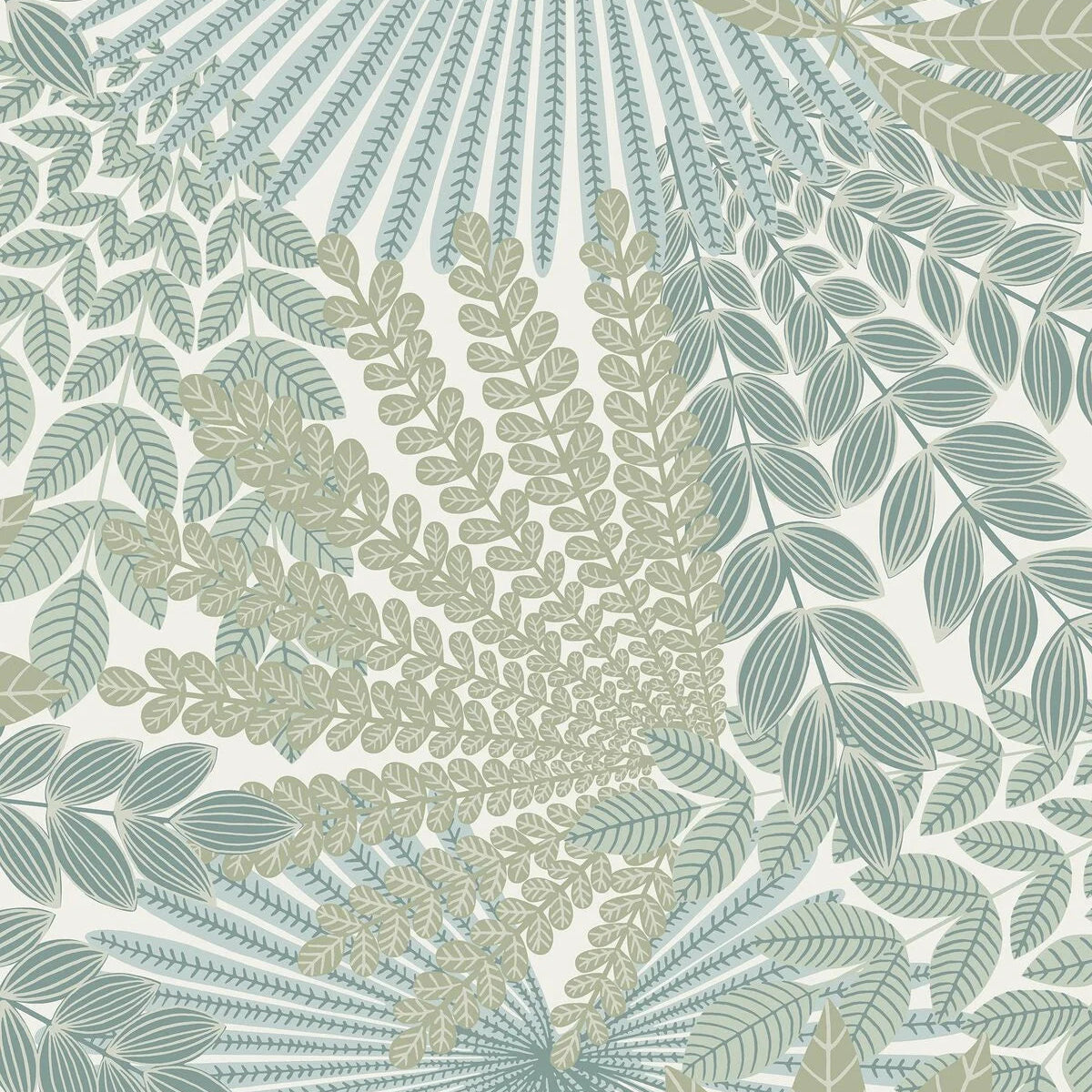 Tapete mit pflanzlichem Motiv VELVET LEAVES olivgrün