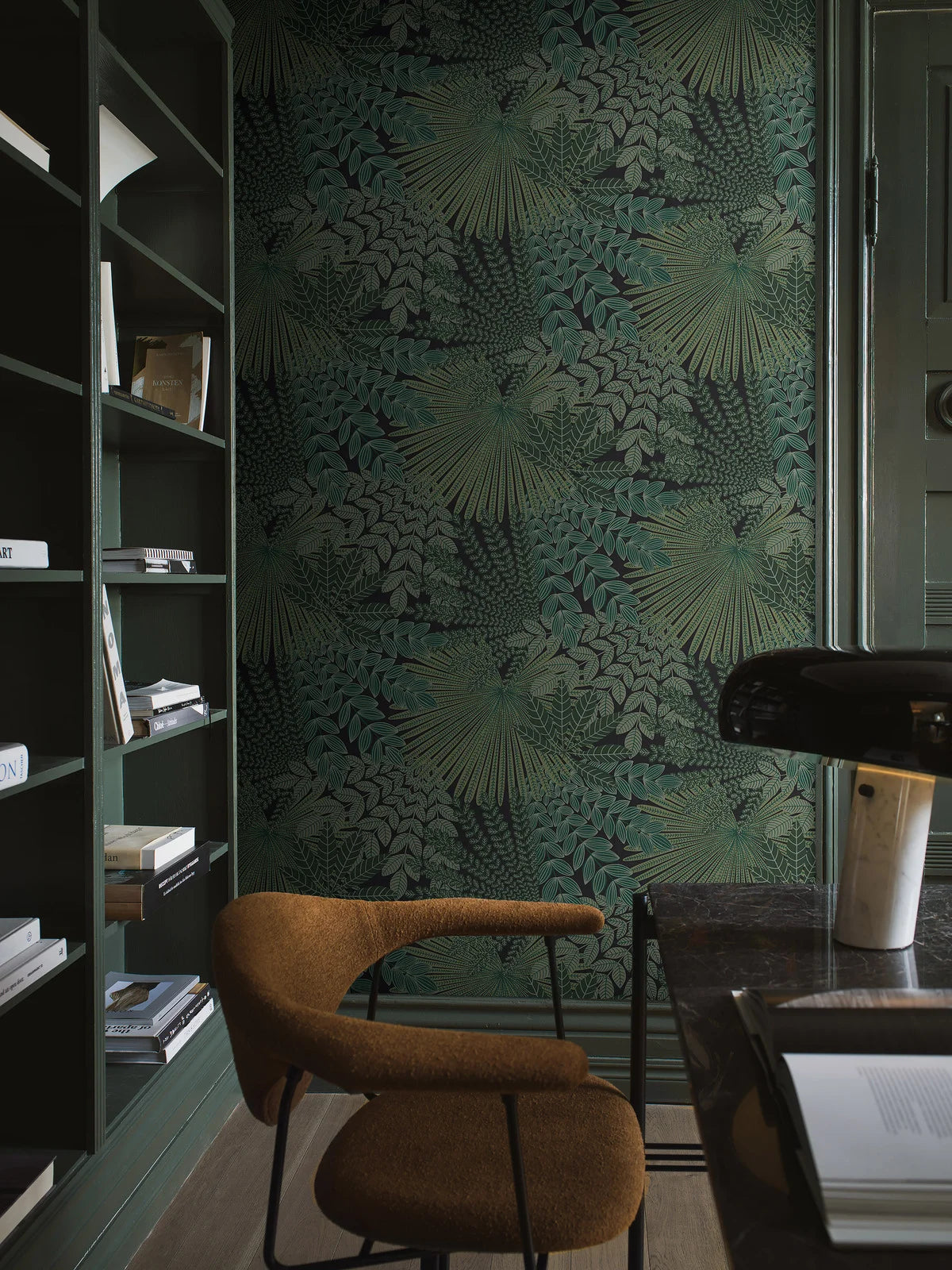 Tapete mit pflanzlichem Motiv VELVET LEAVES grün