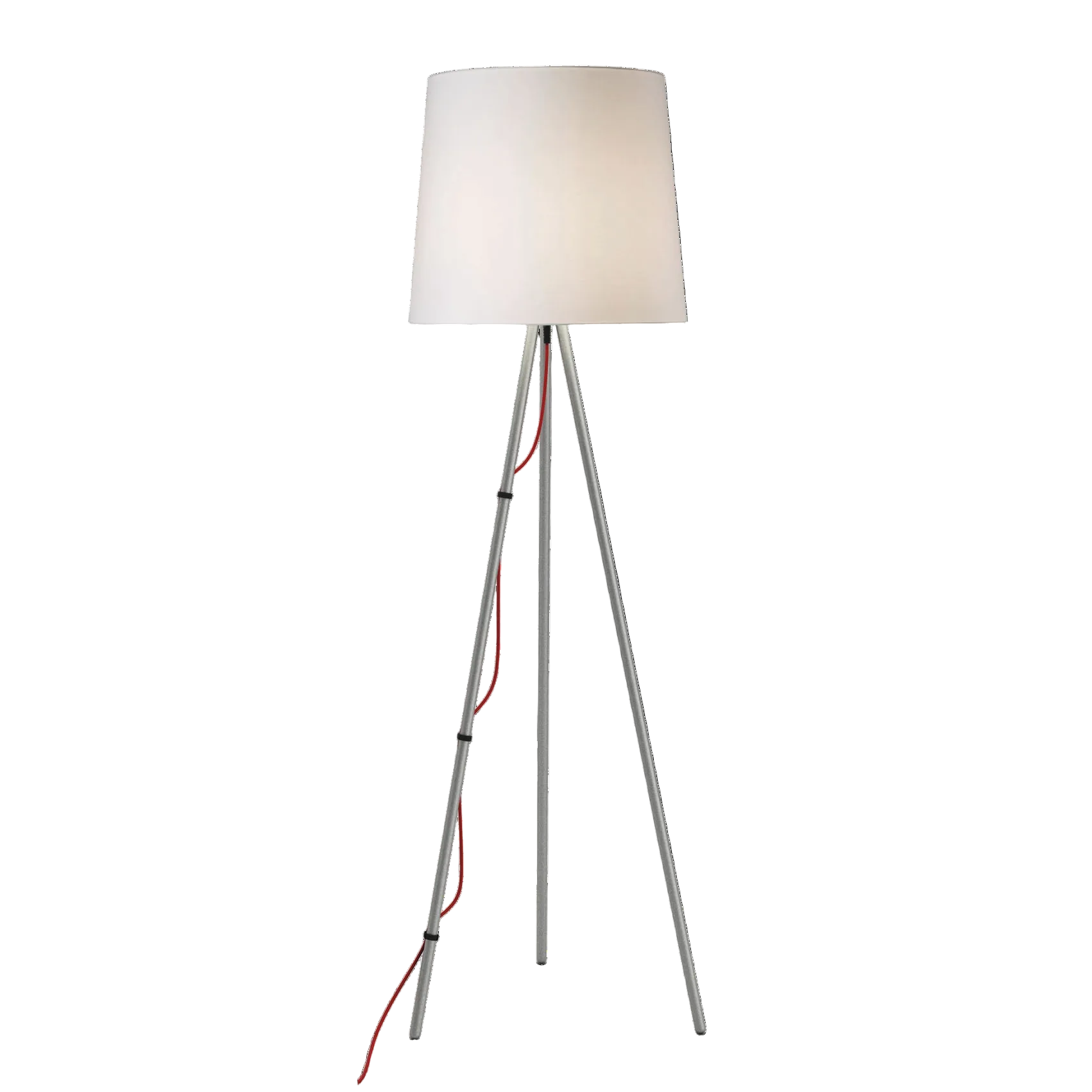 Lampa podłogowa EVA biały klosz z aluminiową podstawą