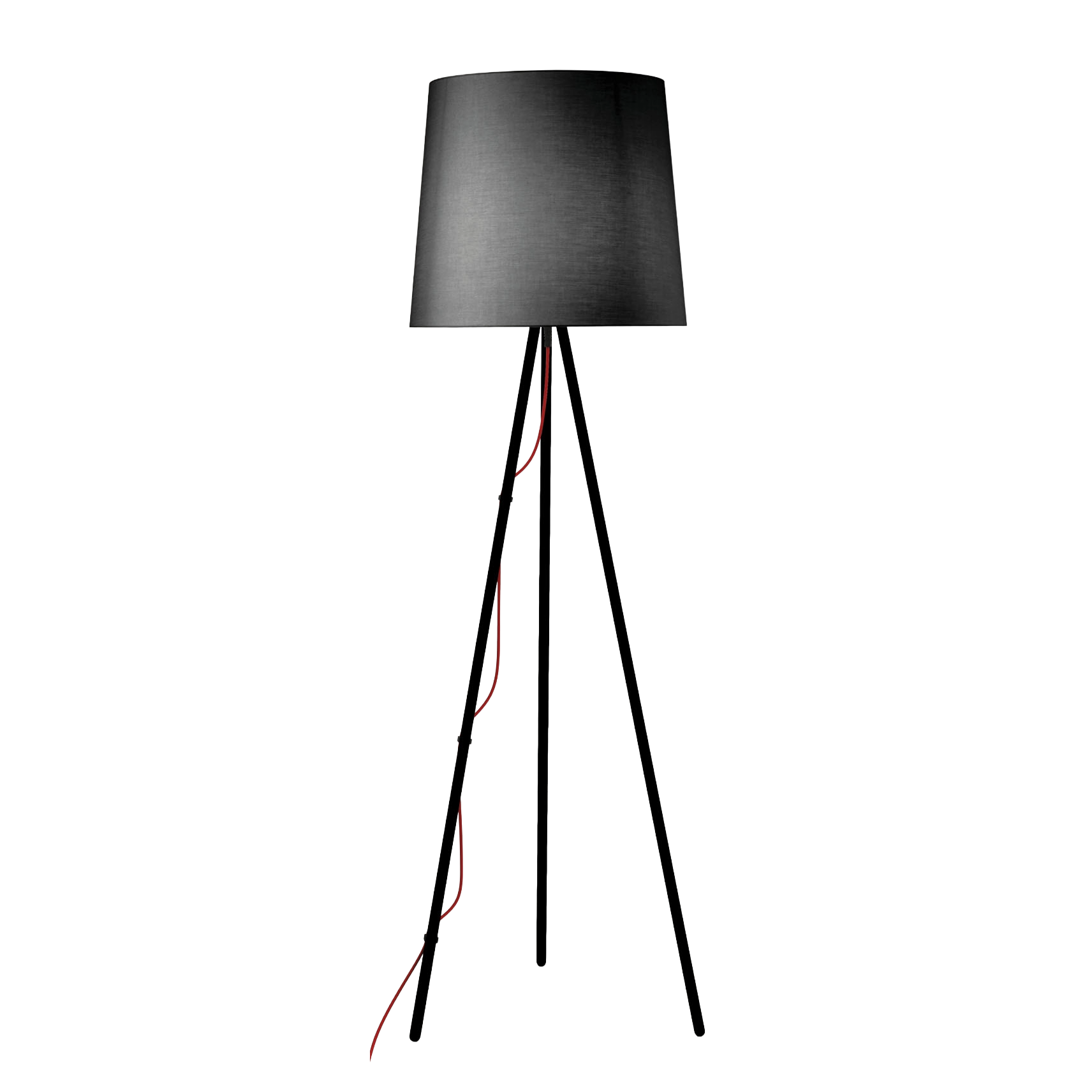 Lampa podłogowa EVA czarny klosz z czarną podstawą