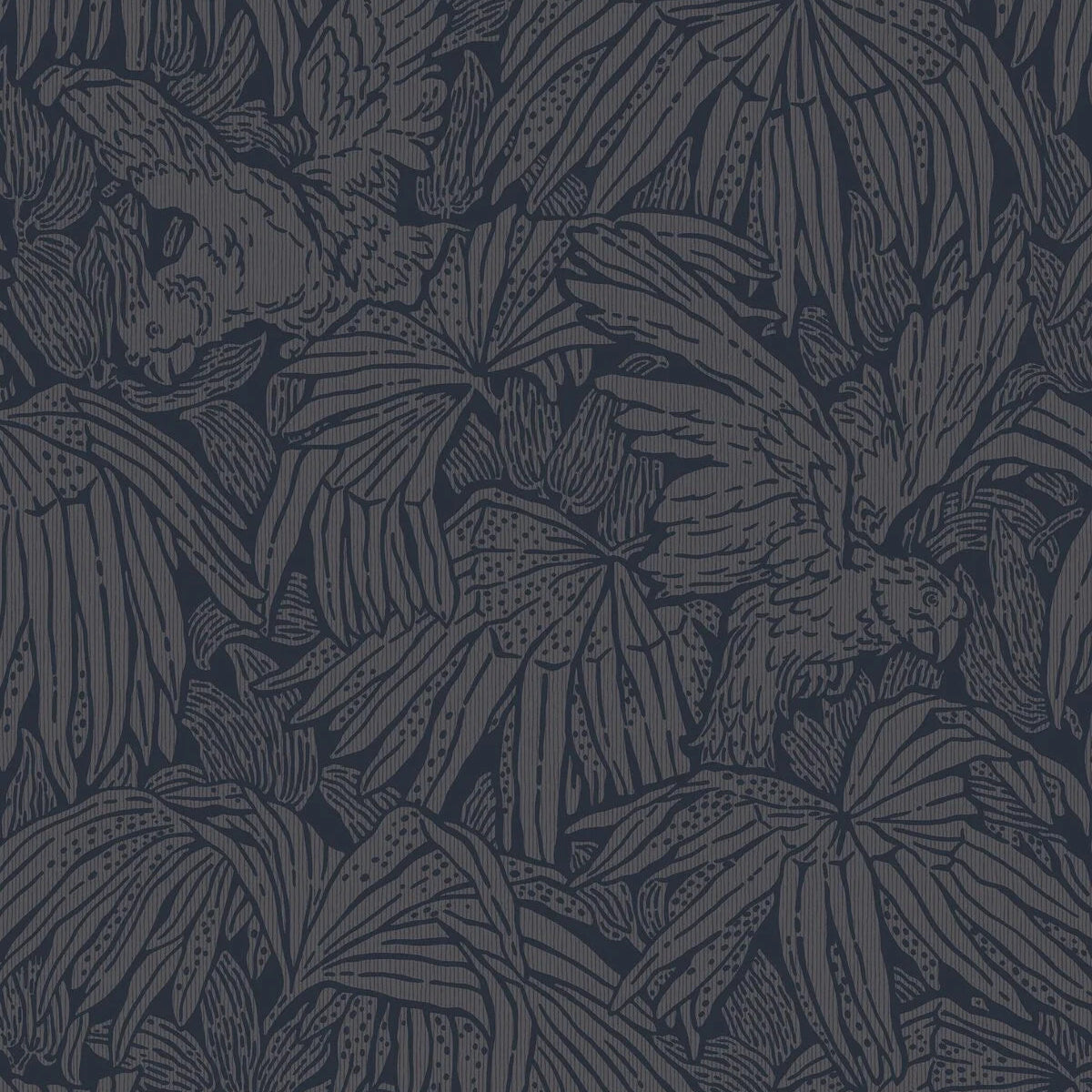 Tapete mit Tiermotiv HIDDEN PARROT in Granatblau