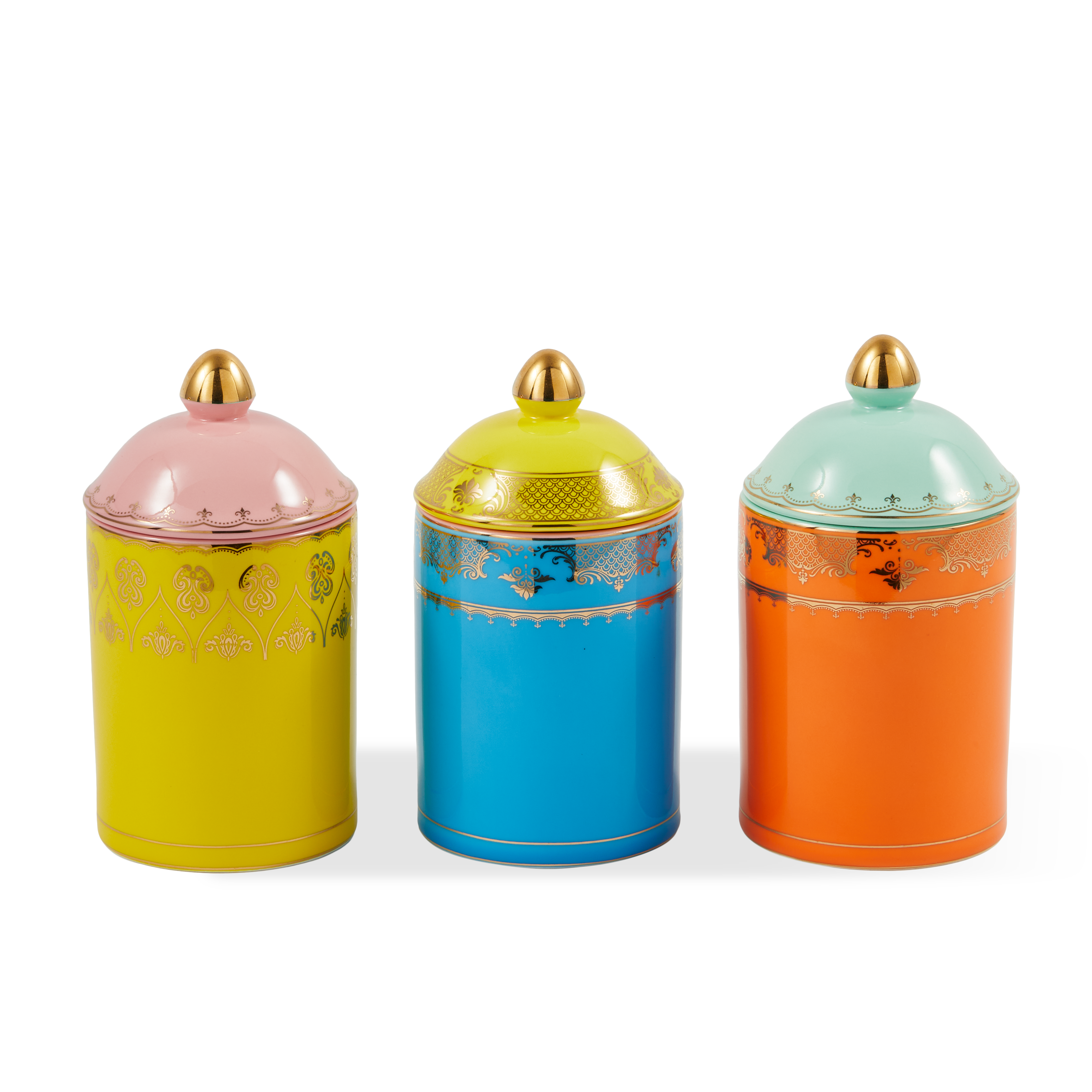 Grandpa Yellow Porcelain Jar with Pink