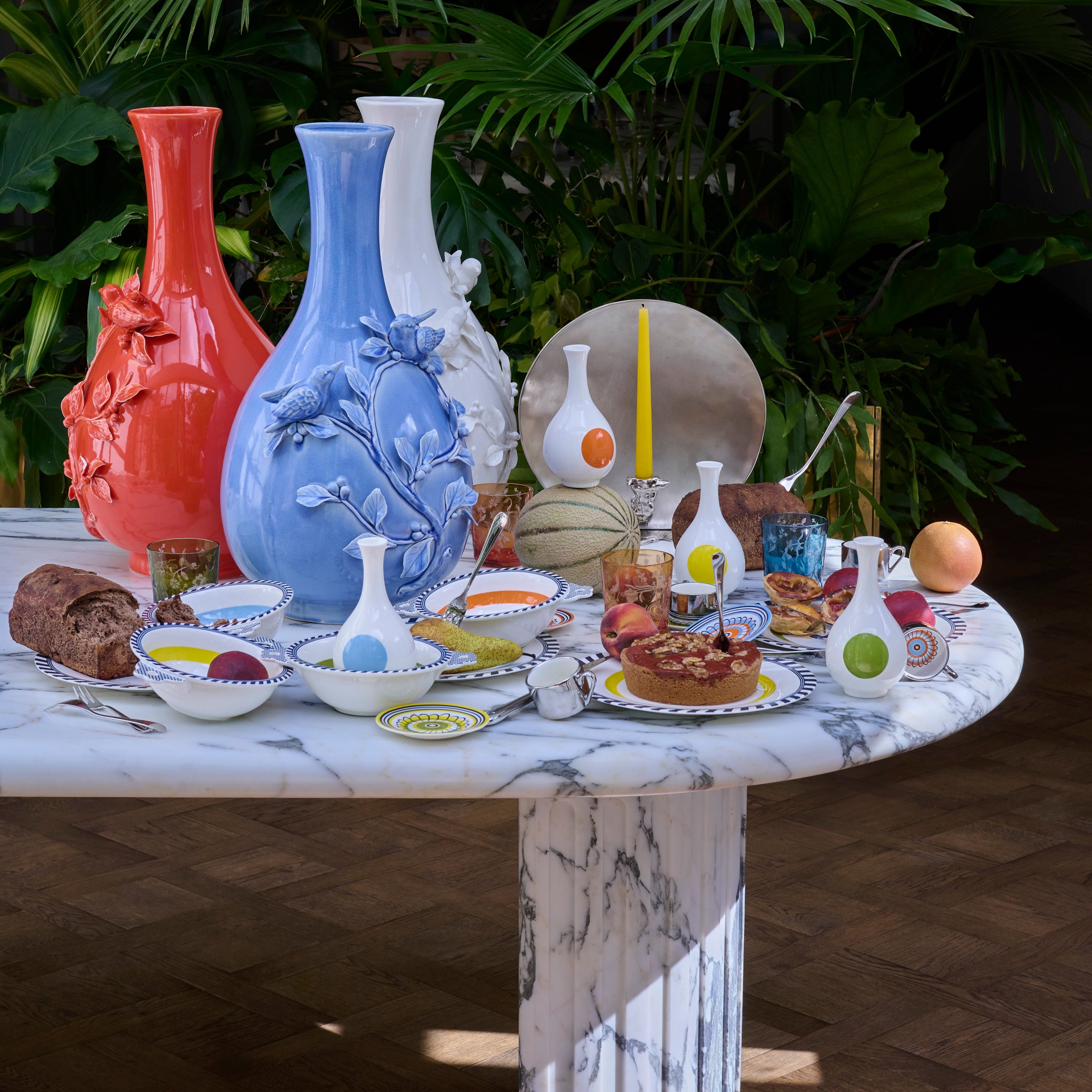 Miska BIRD weiß mit Blau