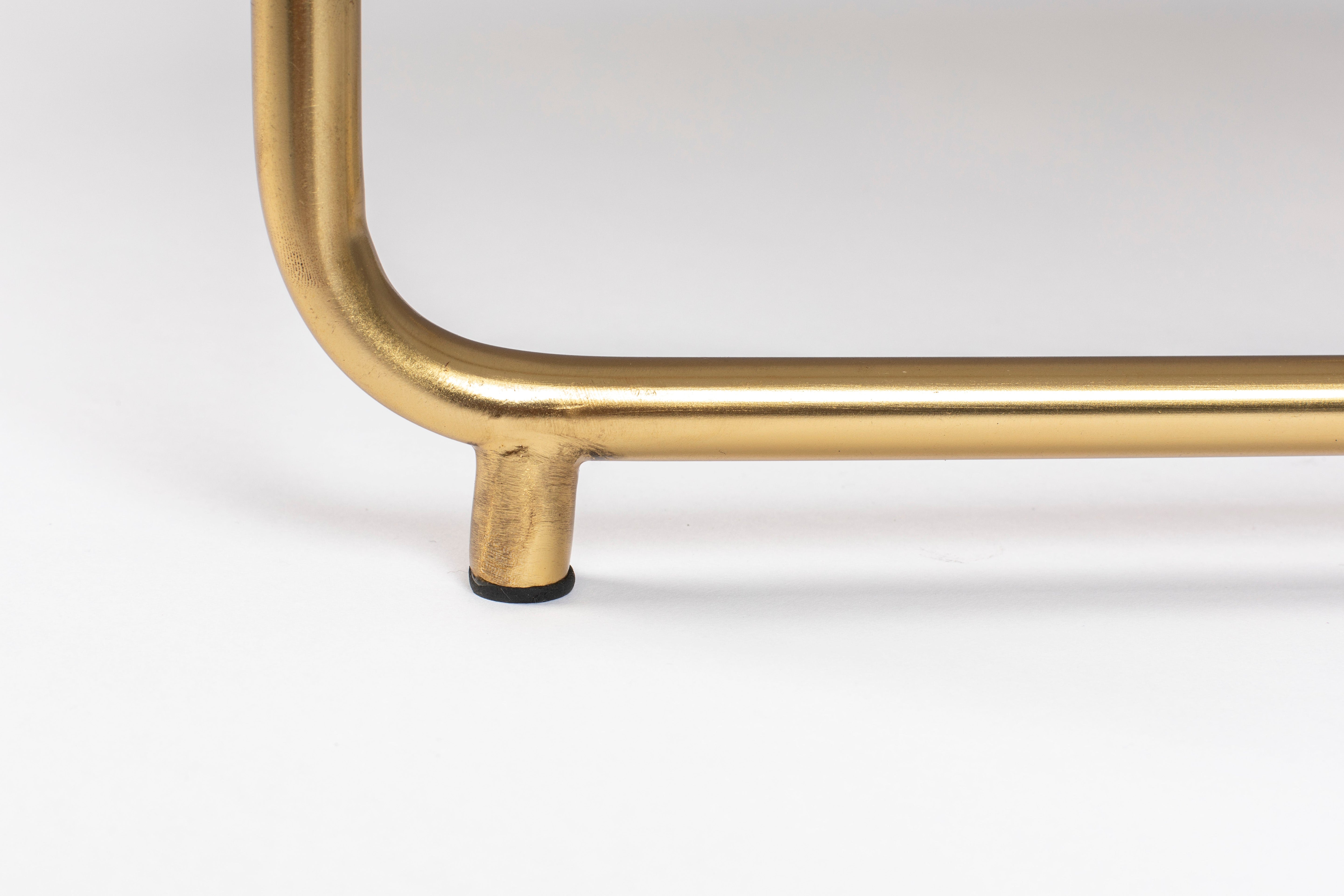 Timpa coffee table Green marble with a golden base