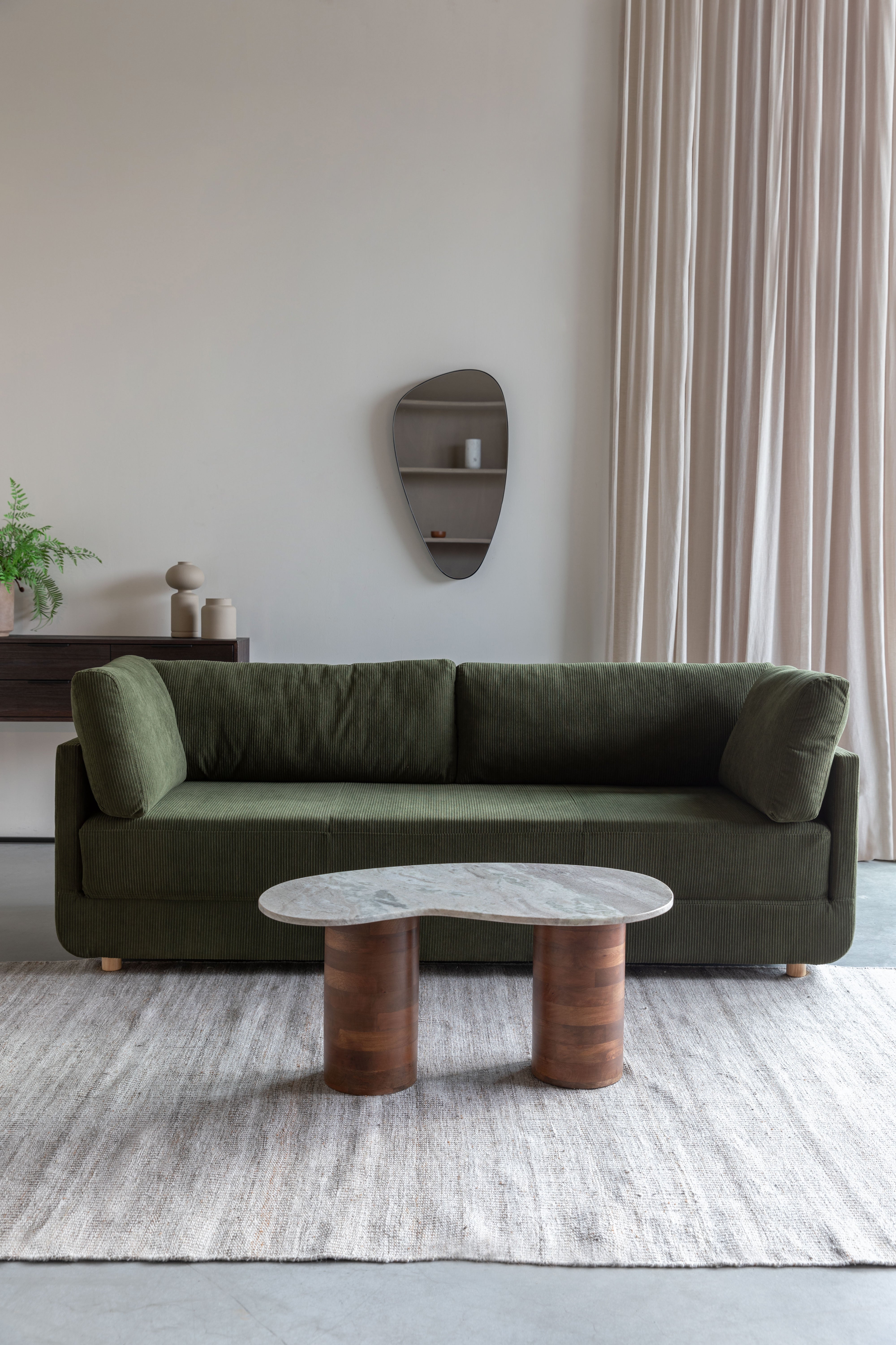 Couchtisch PELI Marmor mit Mango-Holz