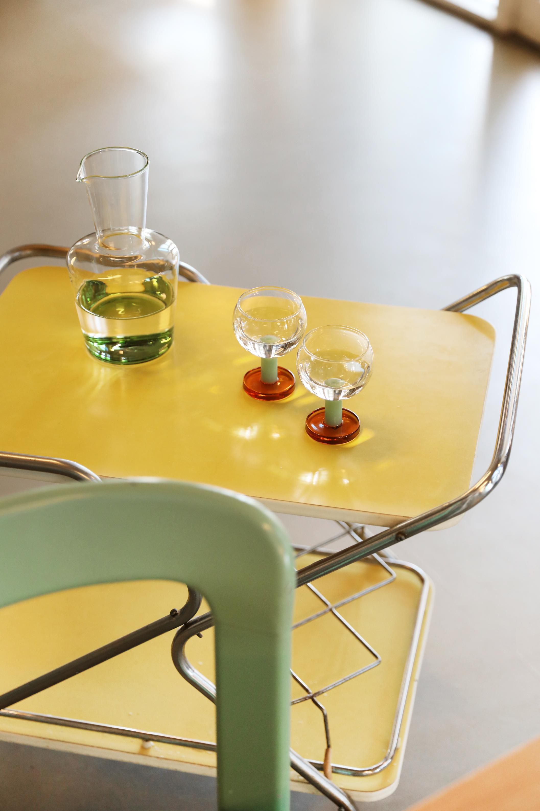 Glaskaraffe PETAL grün