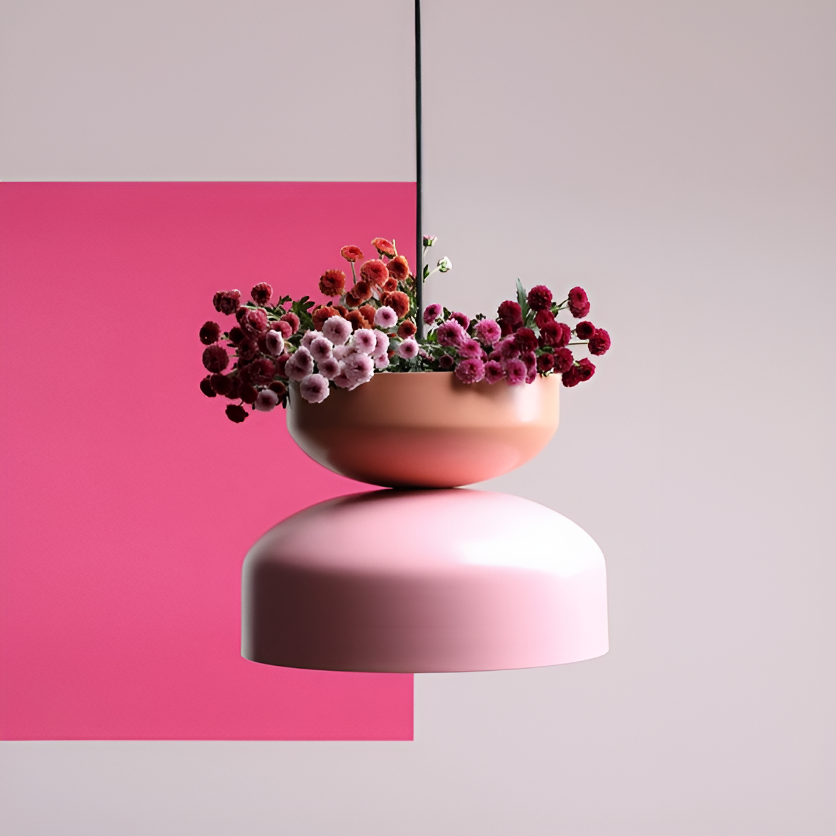 Hanging lamp coral tula with pink