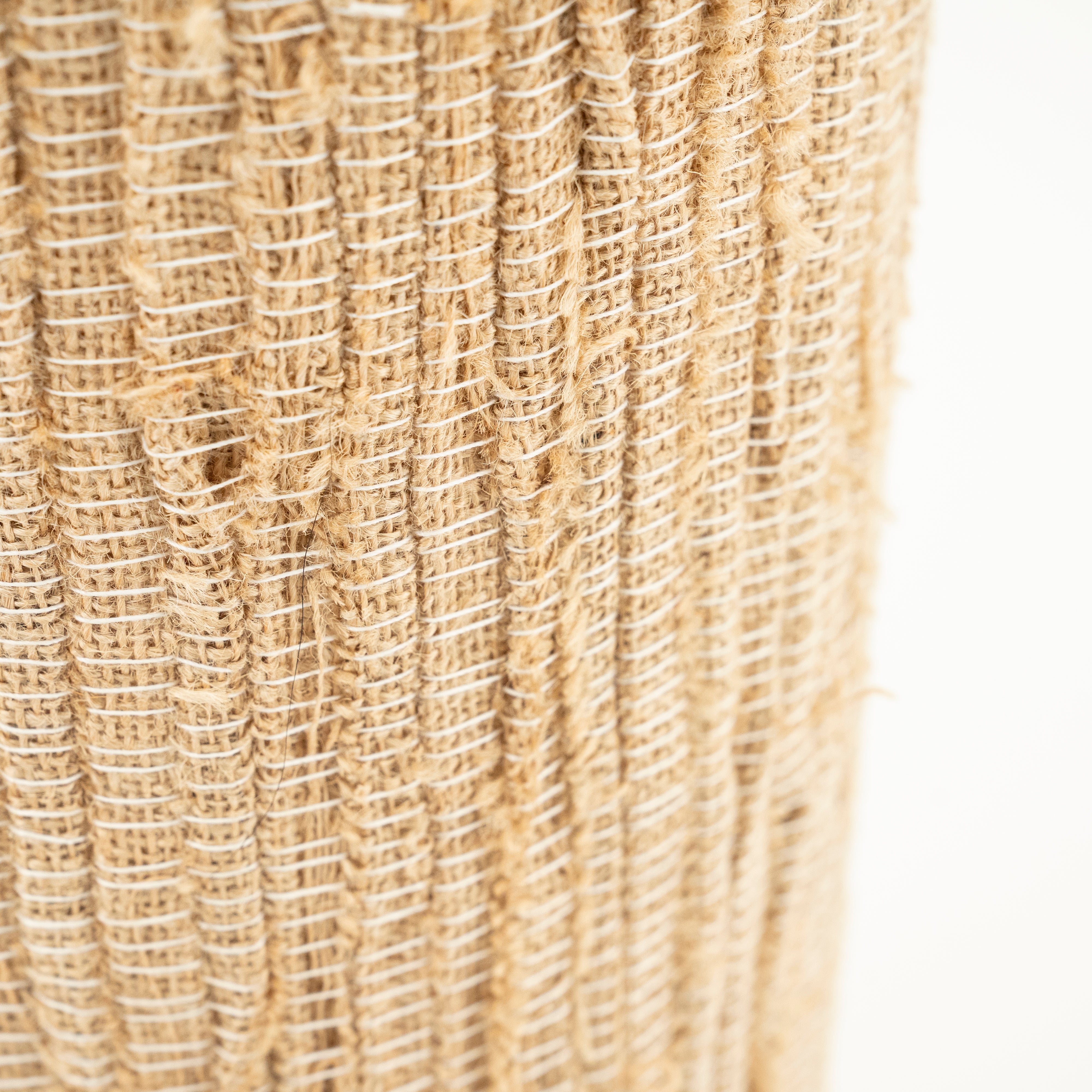 Tischlampe GADJA Jute mit Holzfuß