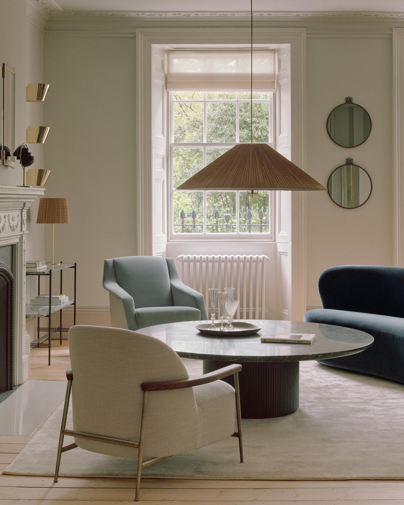 MOON black coffee table oak veneer