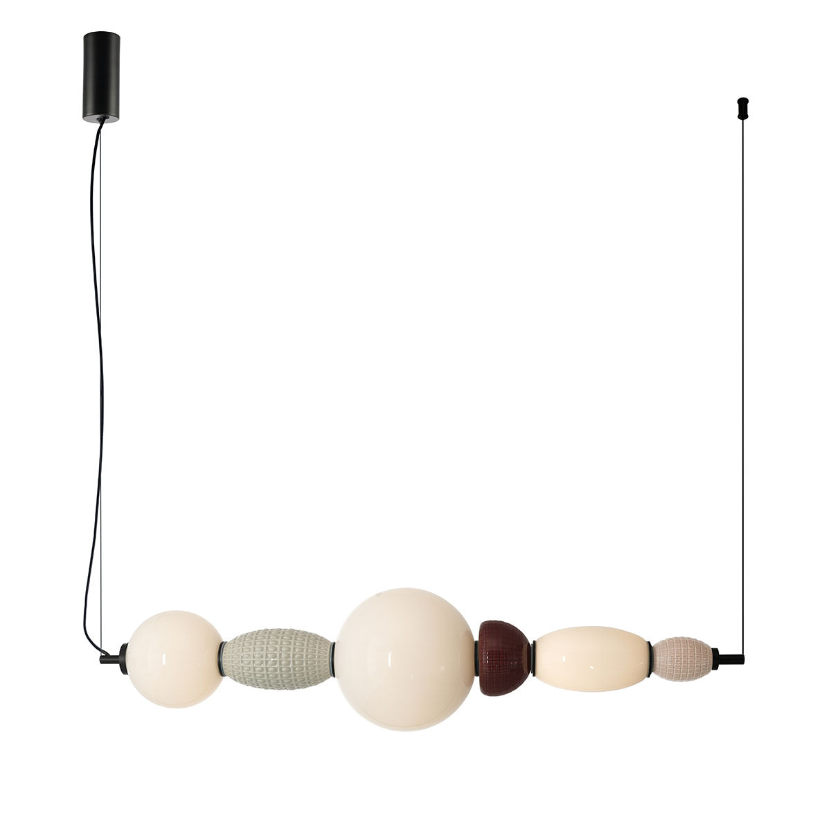 Horizontal pendant lamp GARCA cream ceramic