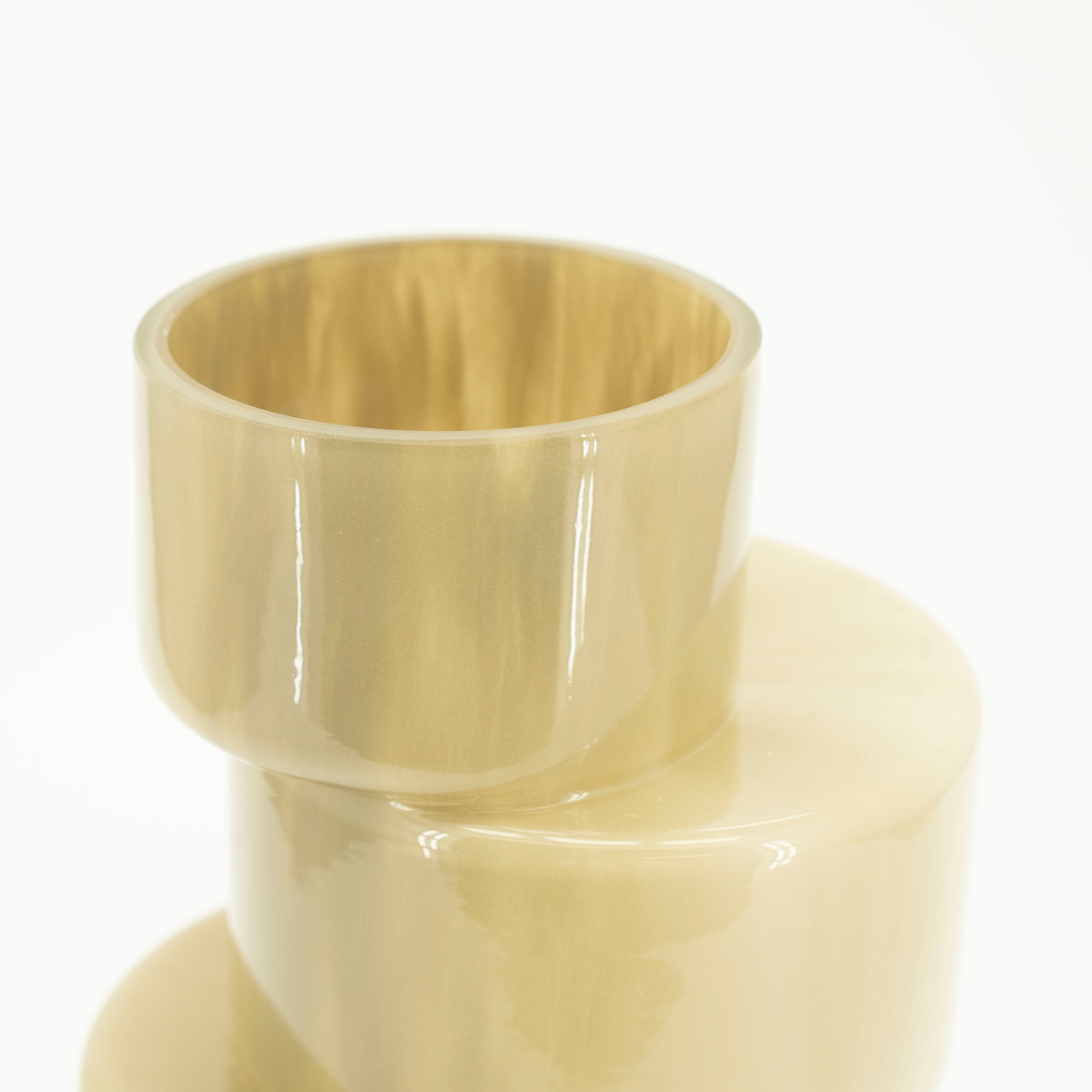 Beige glass vase PILA