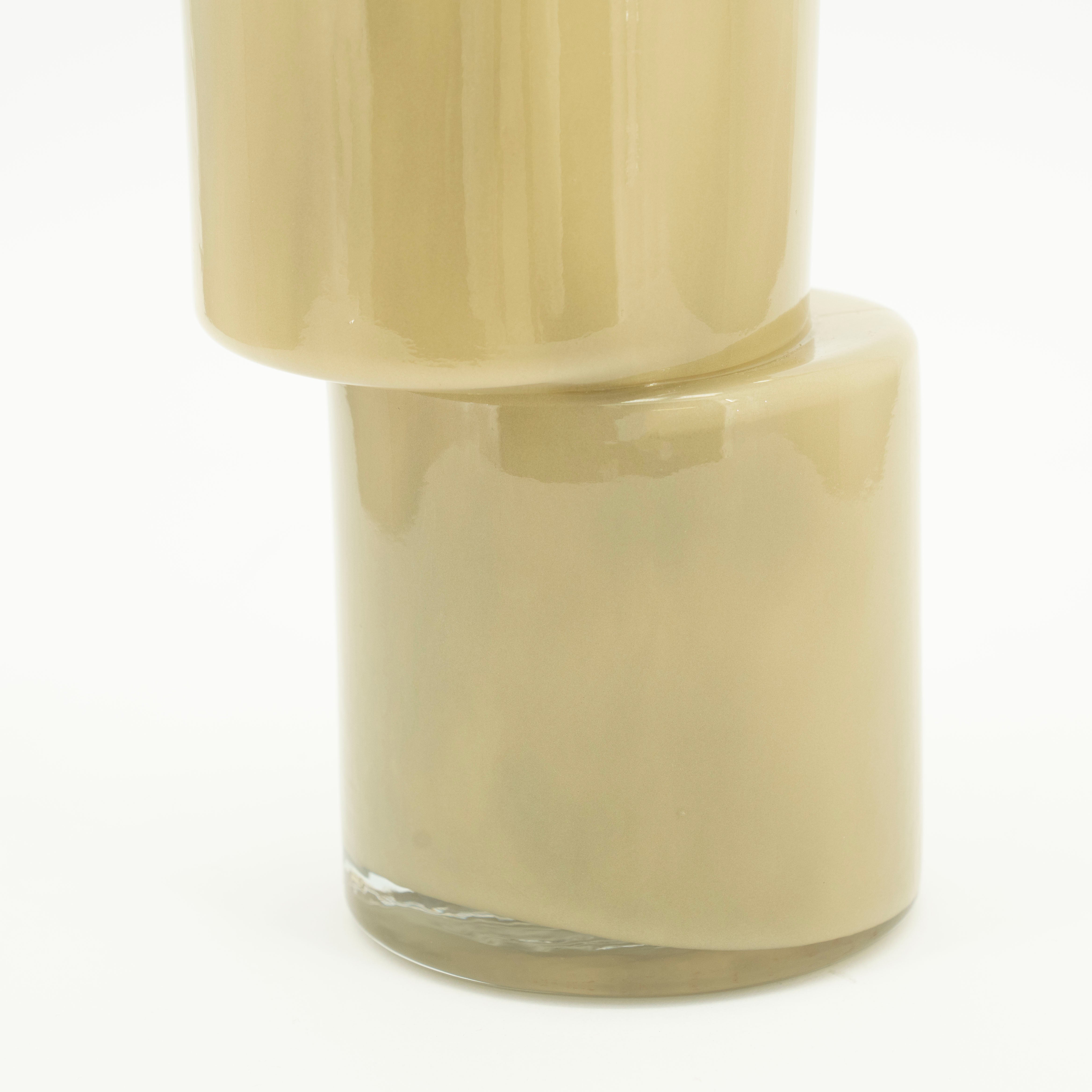 Beige glass vase PILA