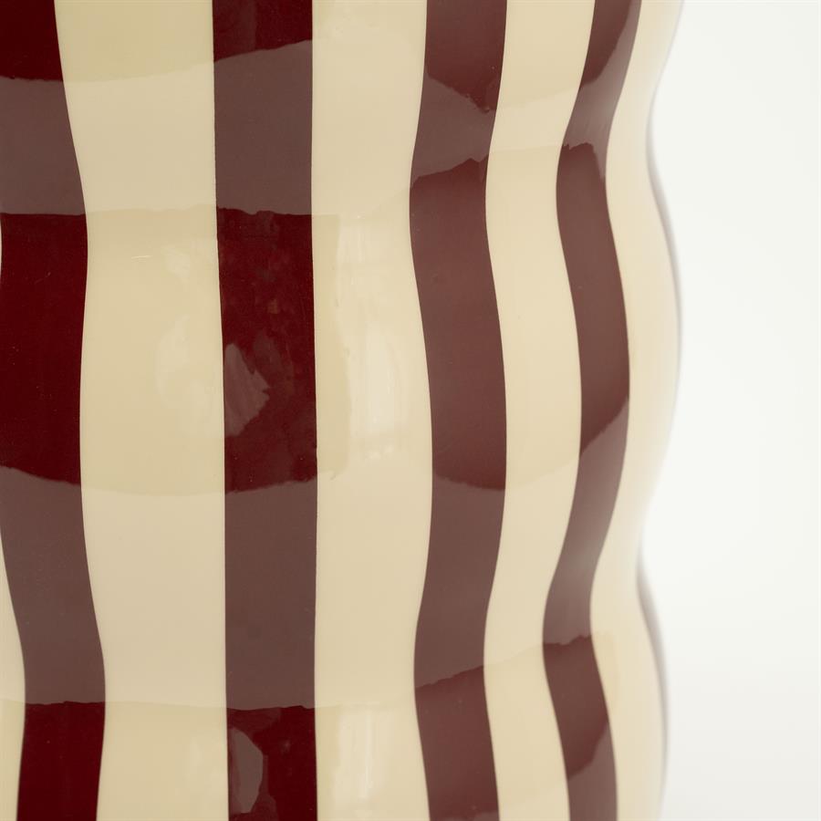 Beistelltisch CANDICE burgunderrot mit Cremefarben