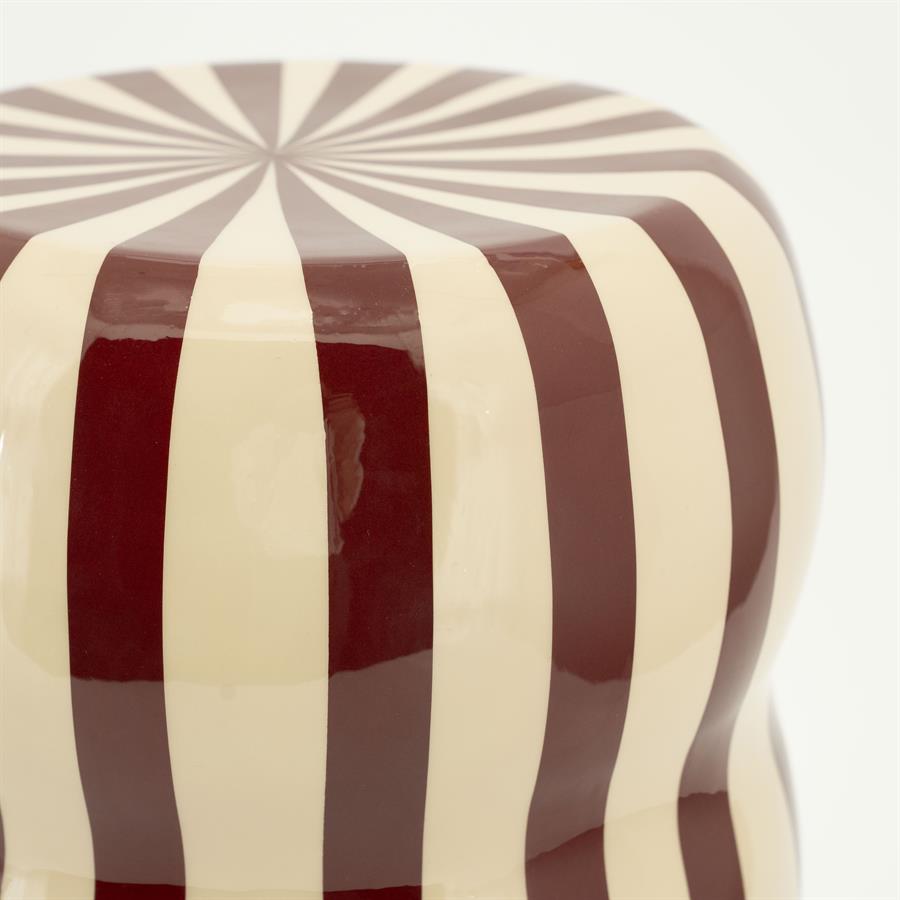 Beistelltisch CANDICE burgunderrot mit Cremefarben