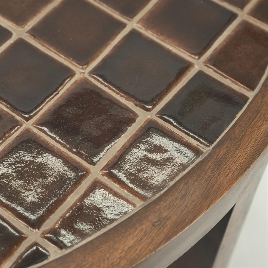 Couchtisch TILED UP aus dunkelbraunem Mangoholz