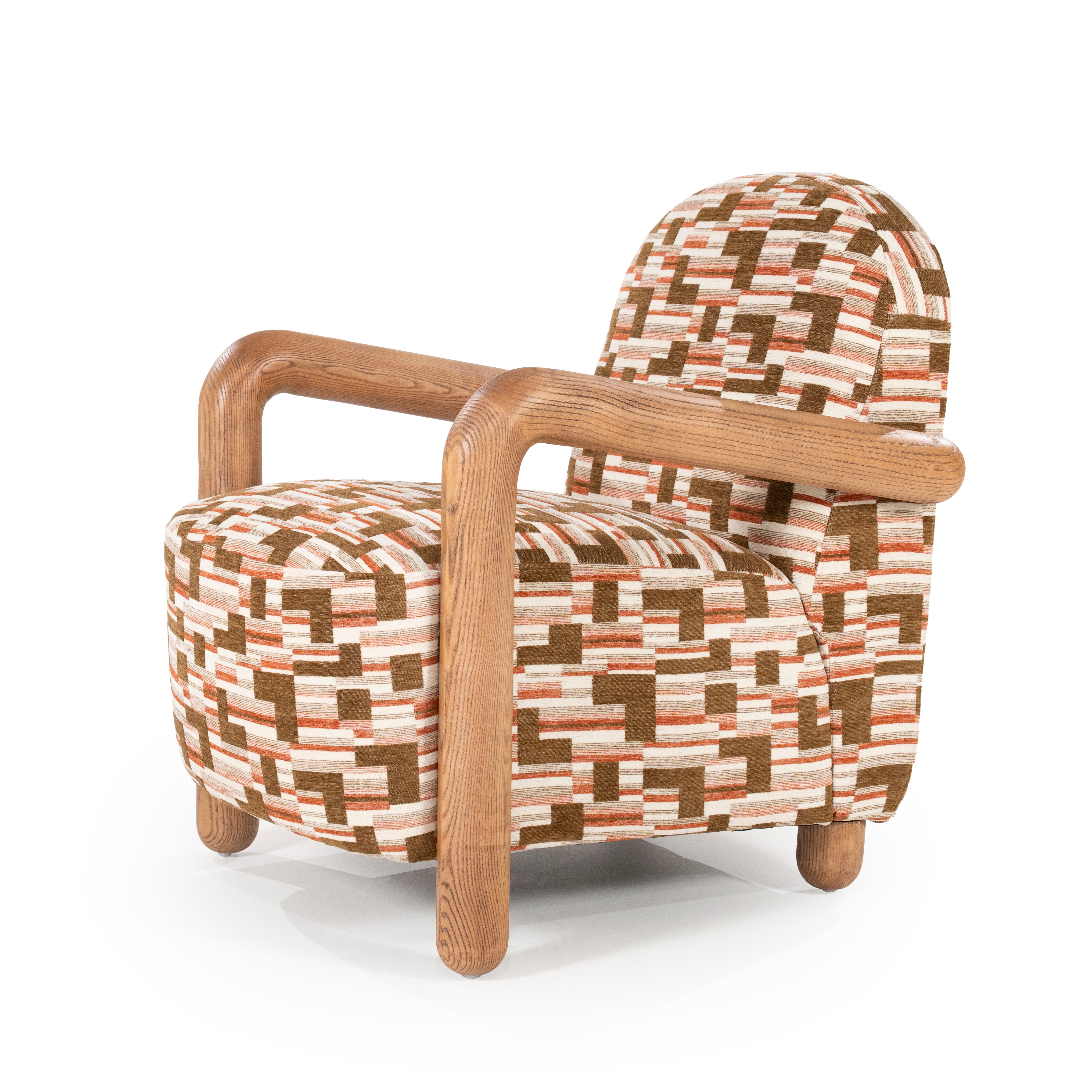 RETROVA cream armchair with brown