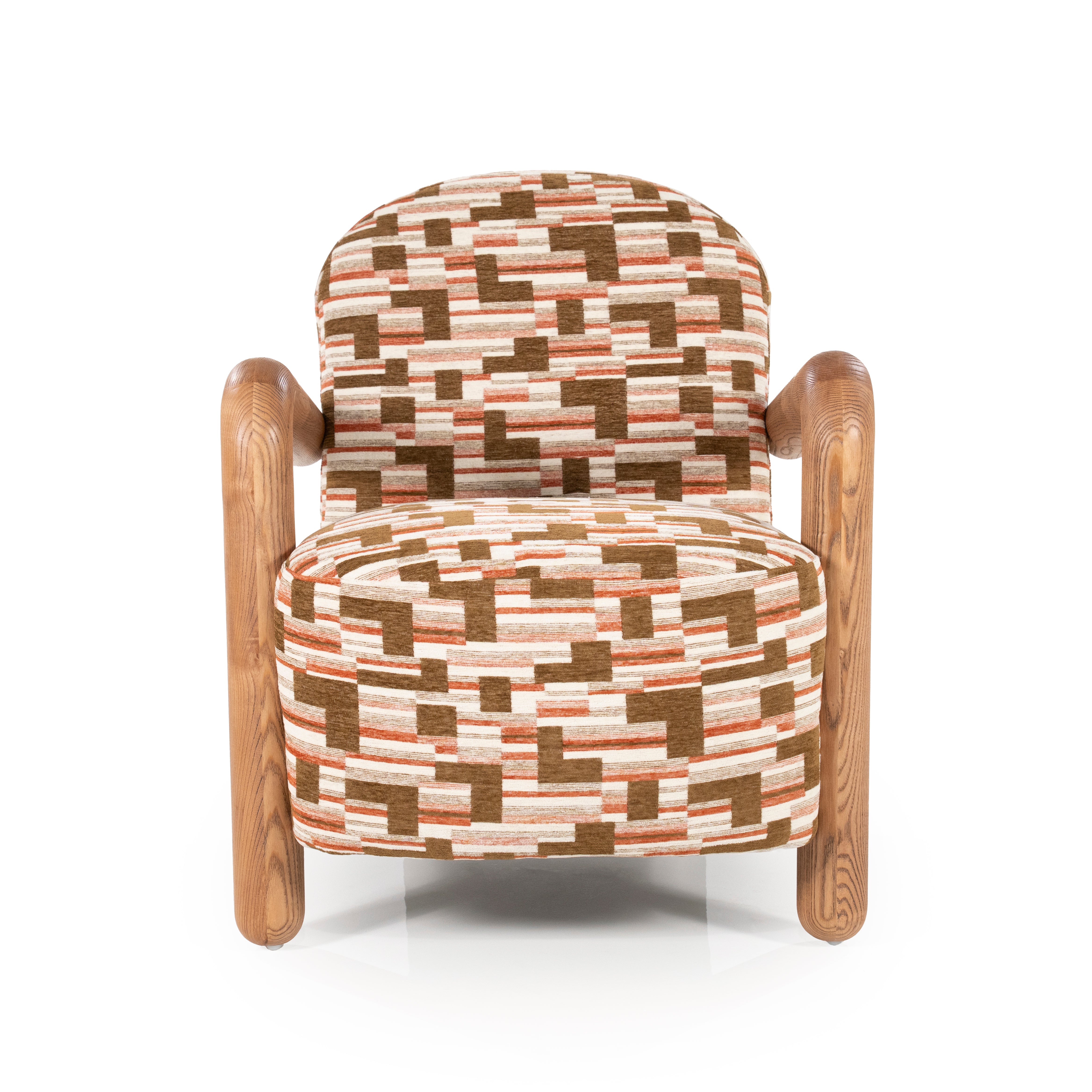 RETROVA cream armchair with brown