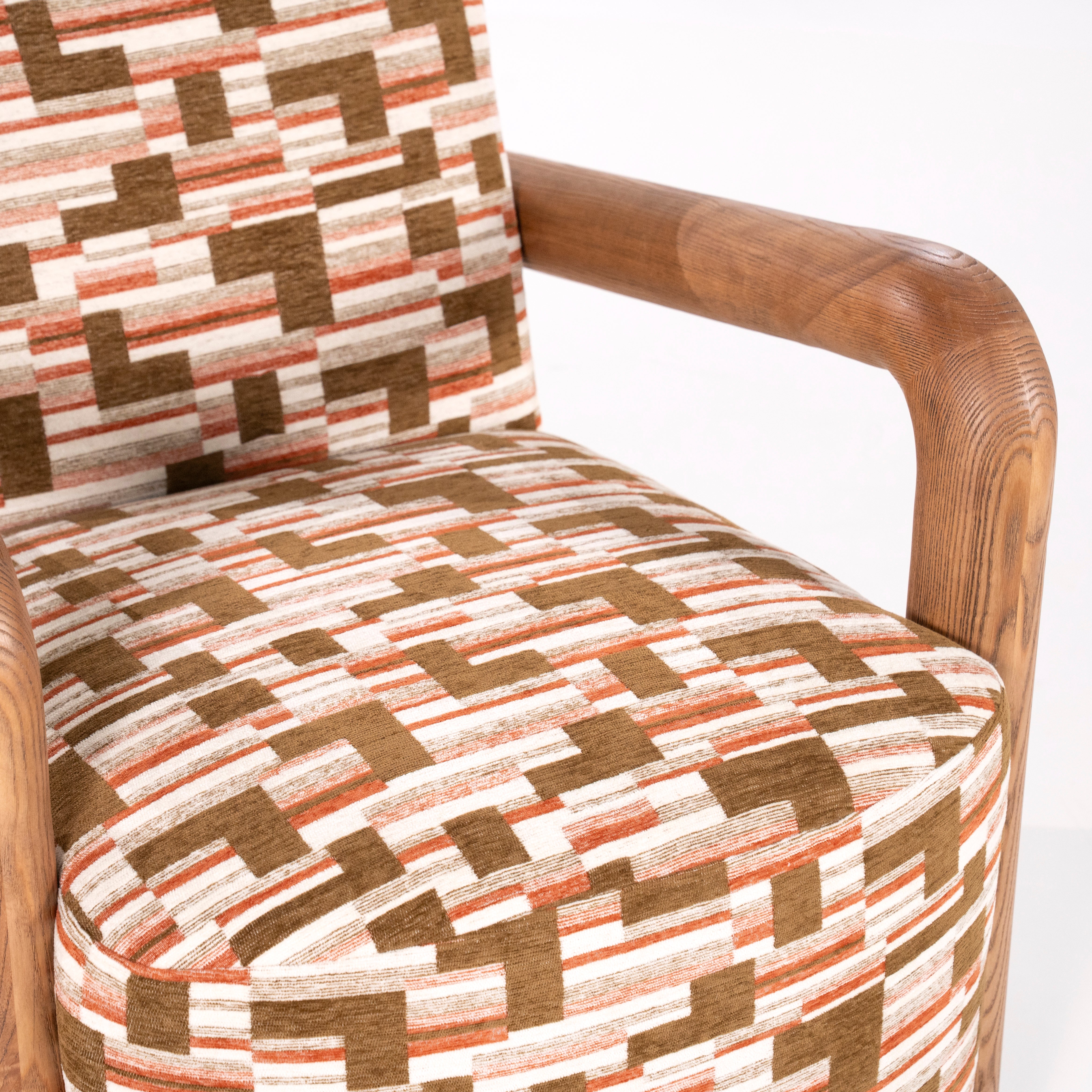RETROVA cream armchair with brown