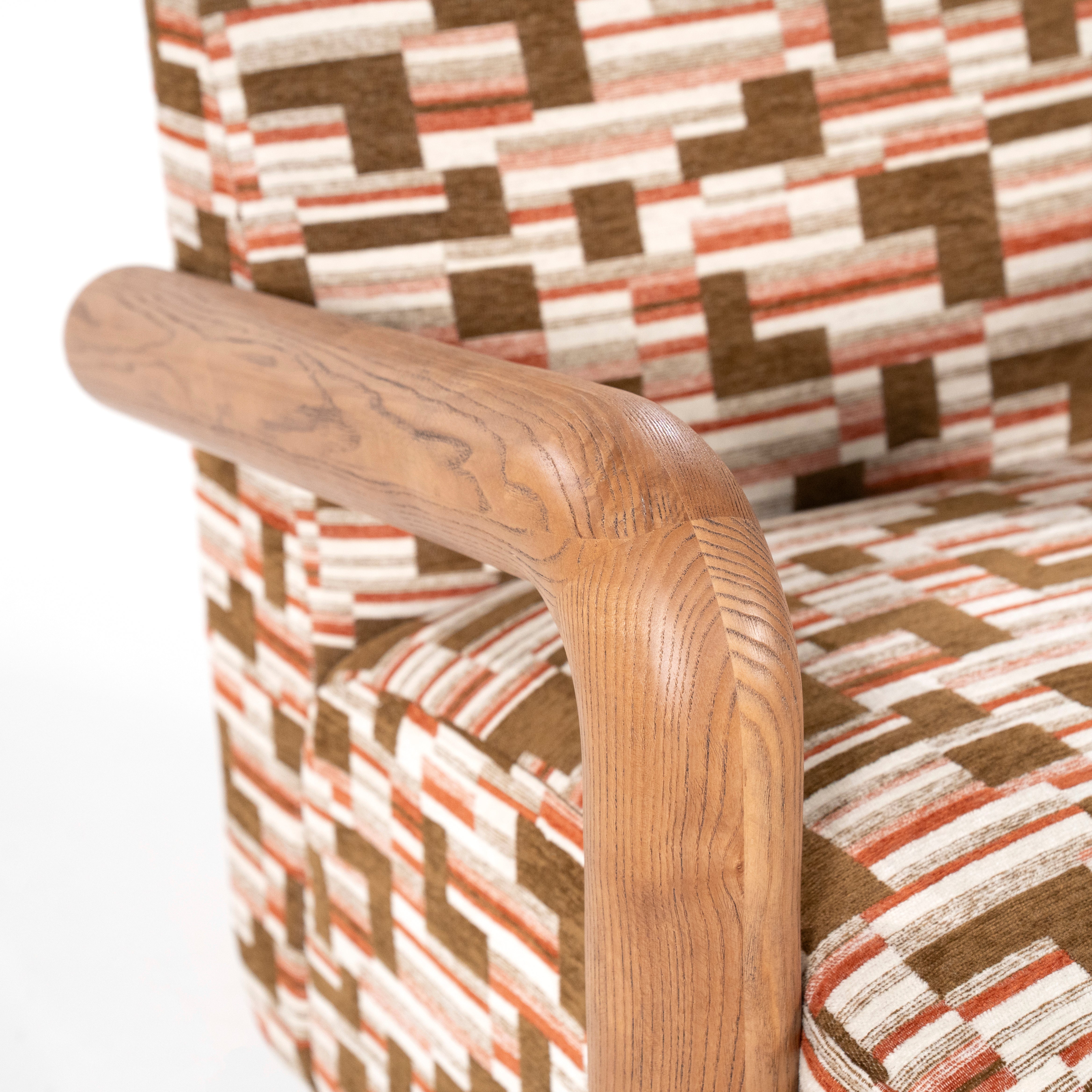 RETROVA cream armchair with brown