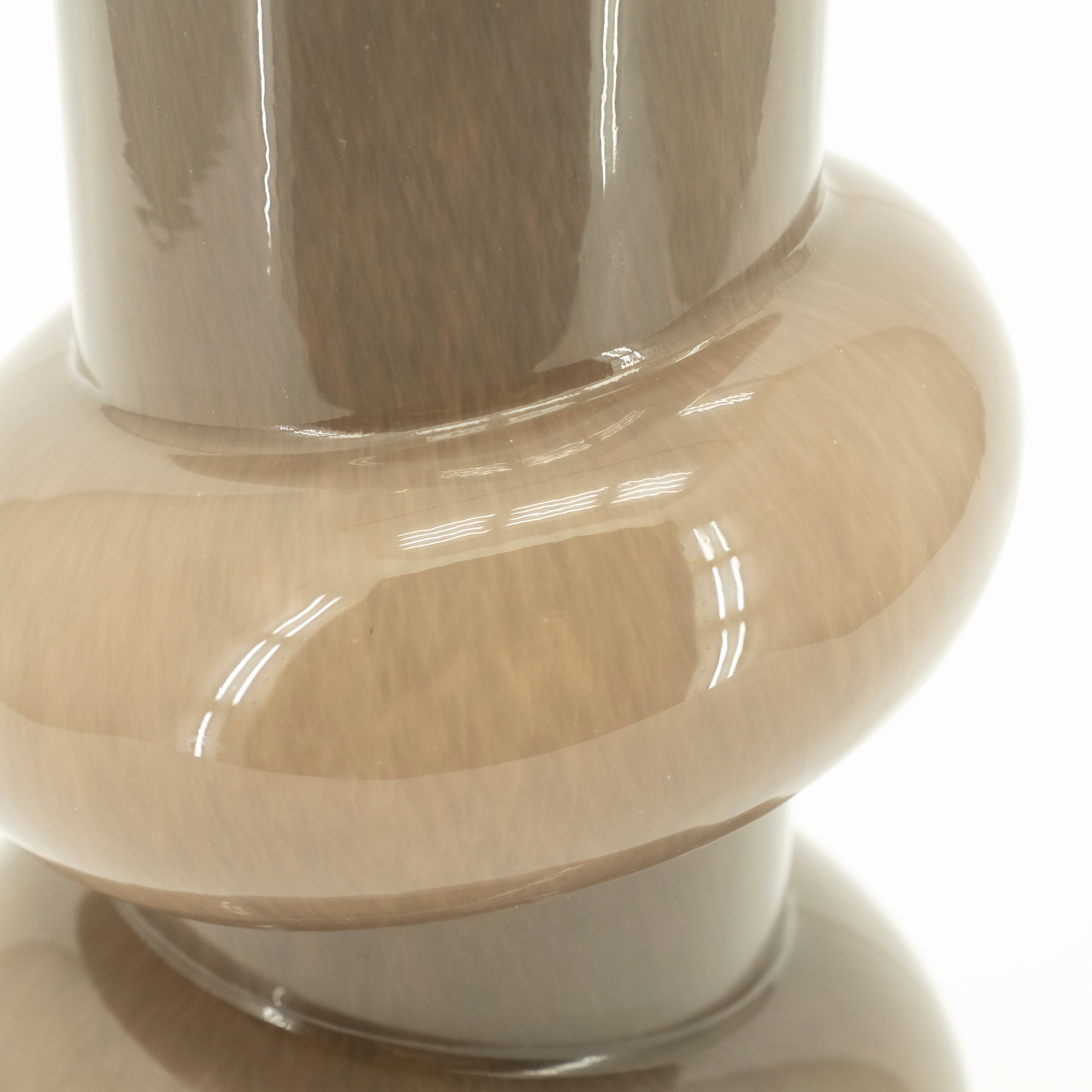 CURBLE taupe glass vase with green