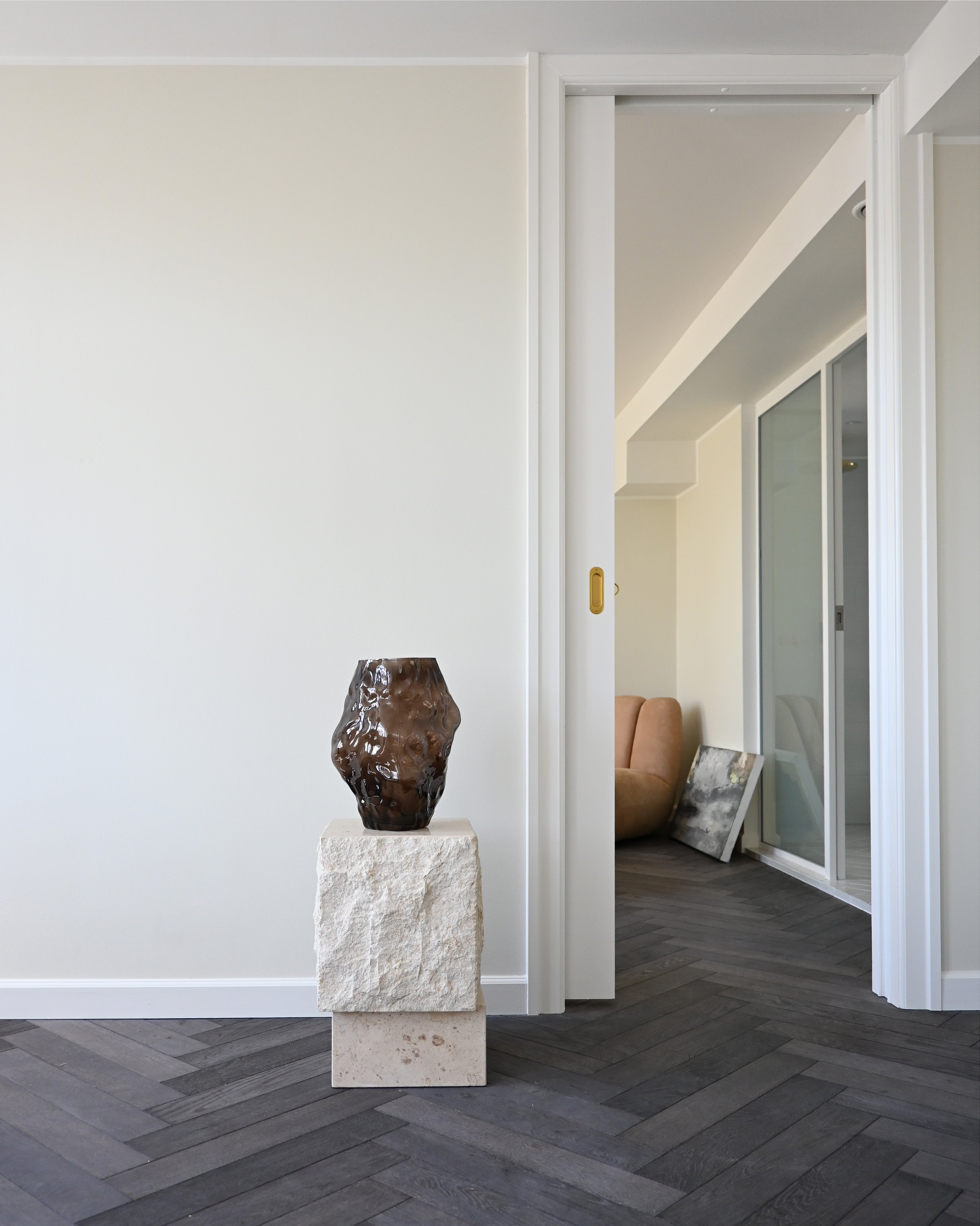 KATACHI Vase Brown Glass