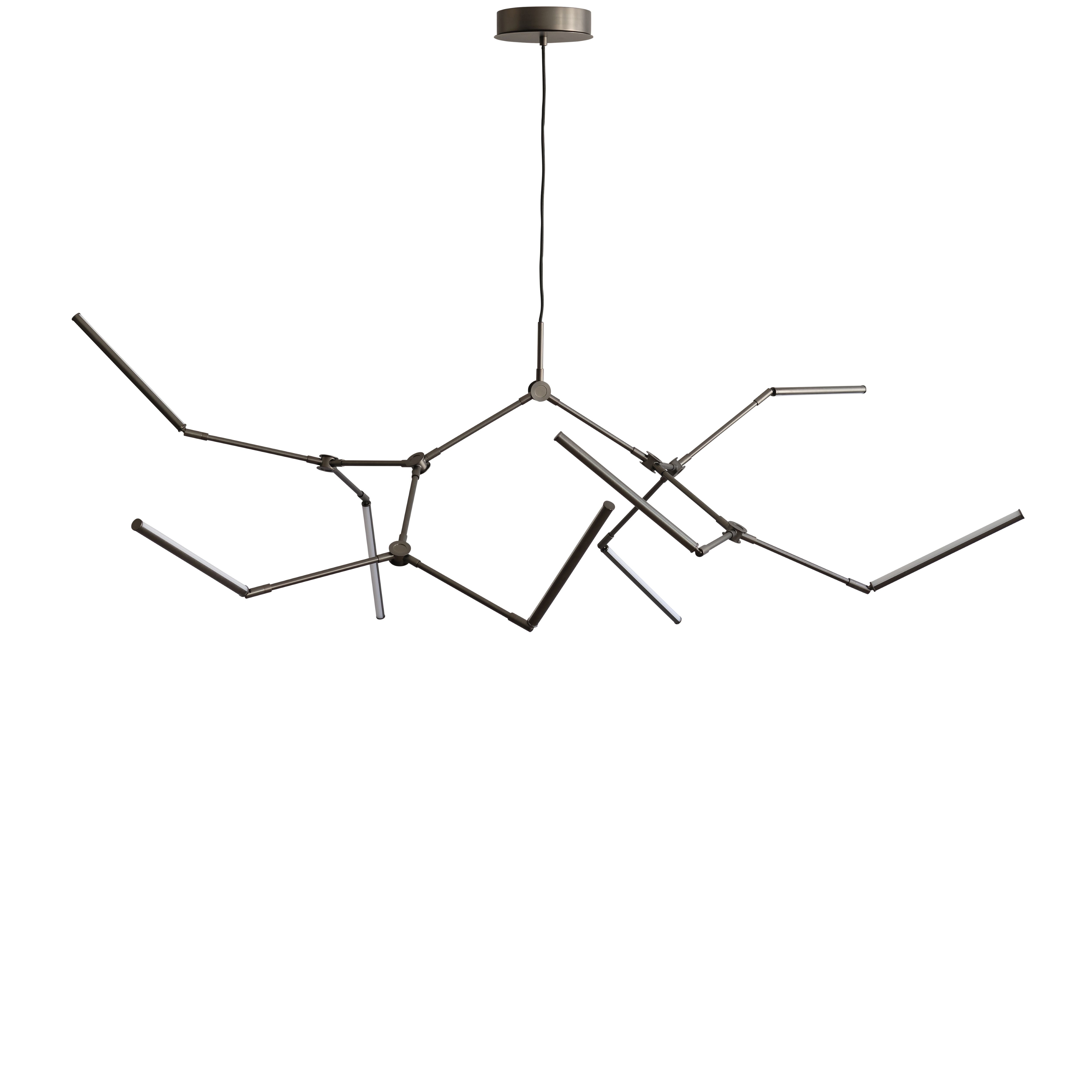 STICK chandelier brown