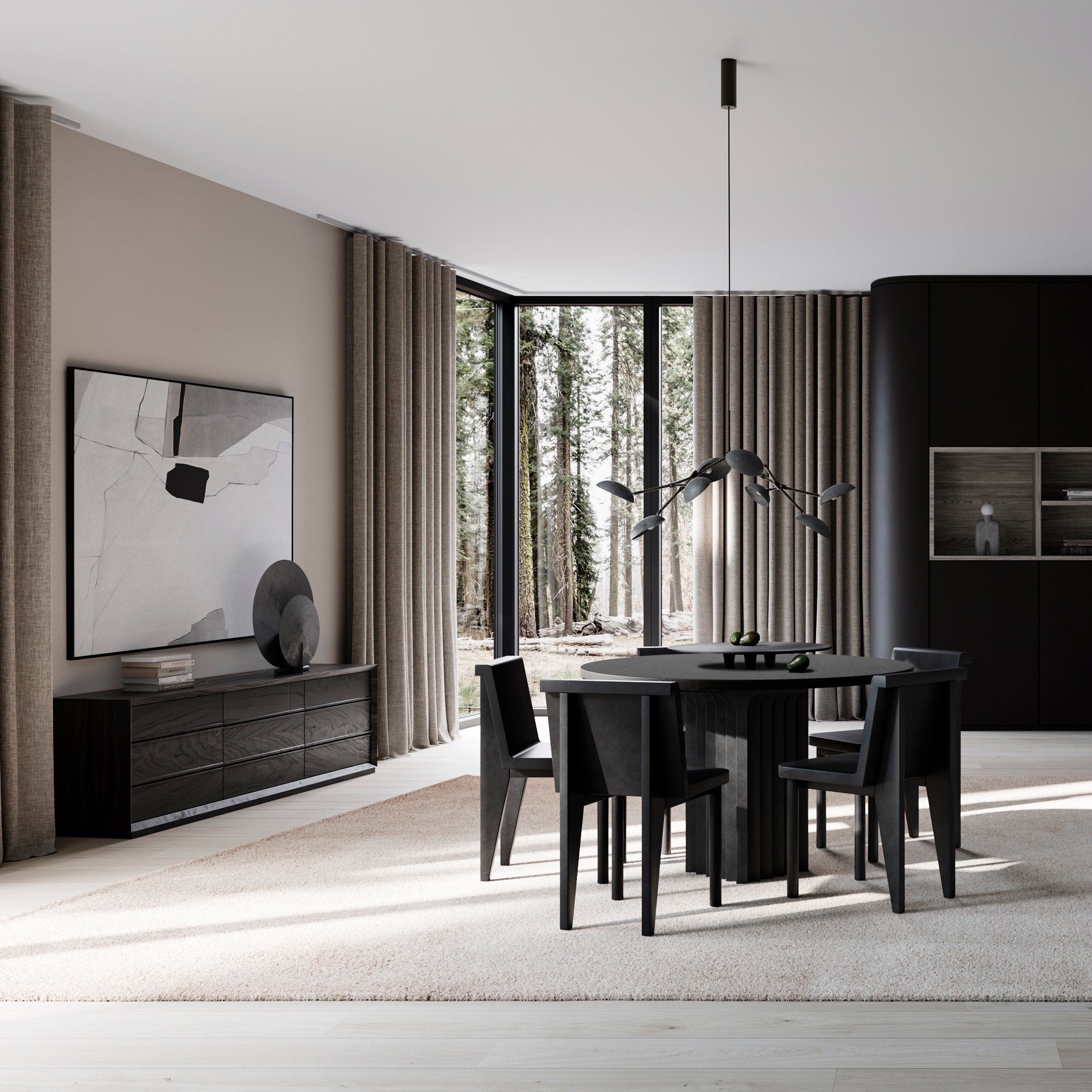 Stół okrągły ARC czarny dąb