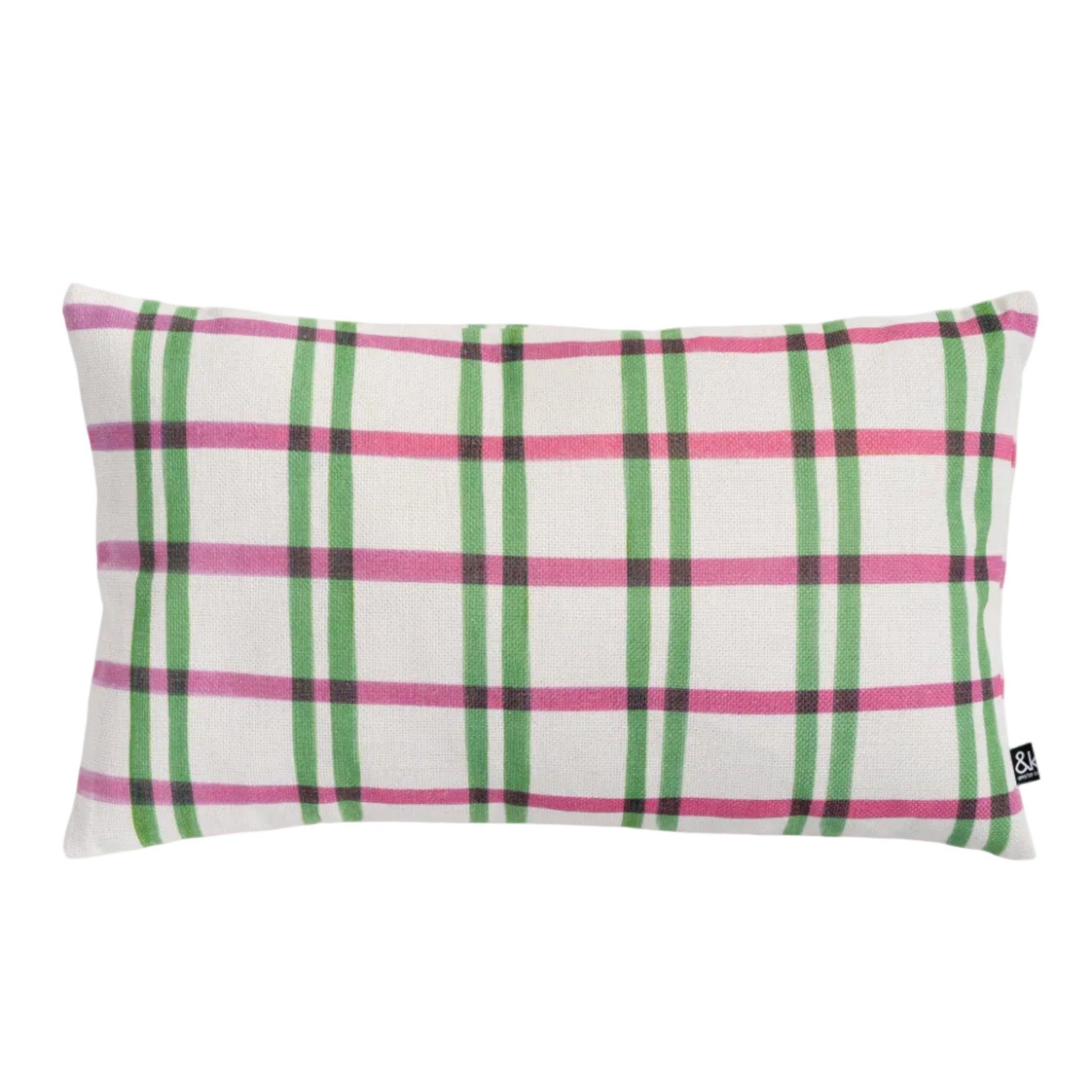 Cushion Cover CLASH White with Pink and Green
