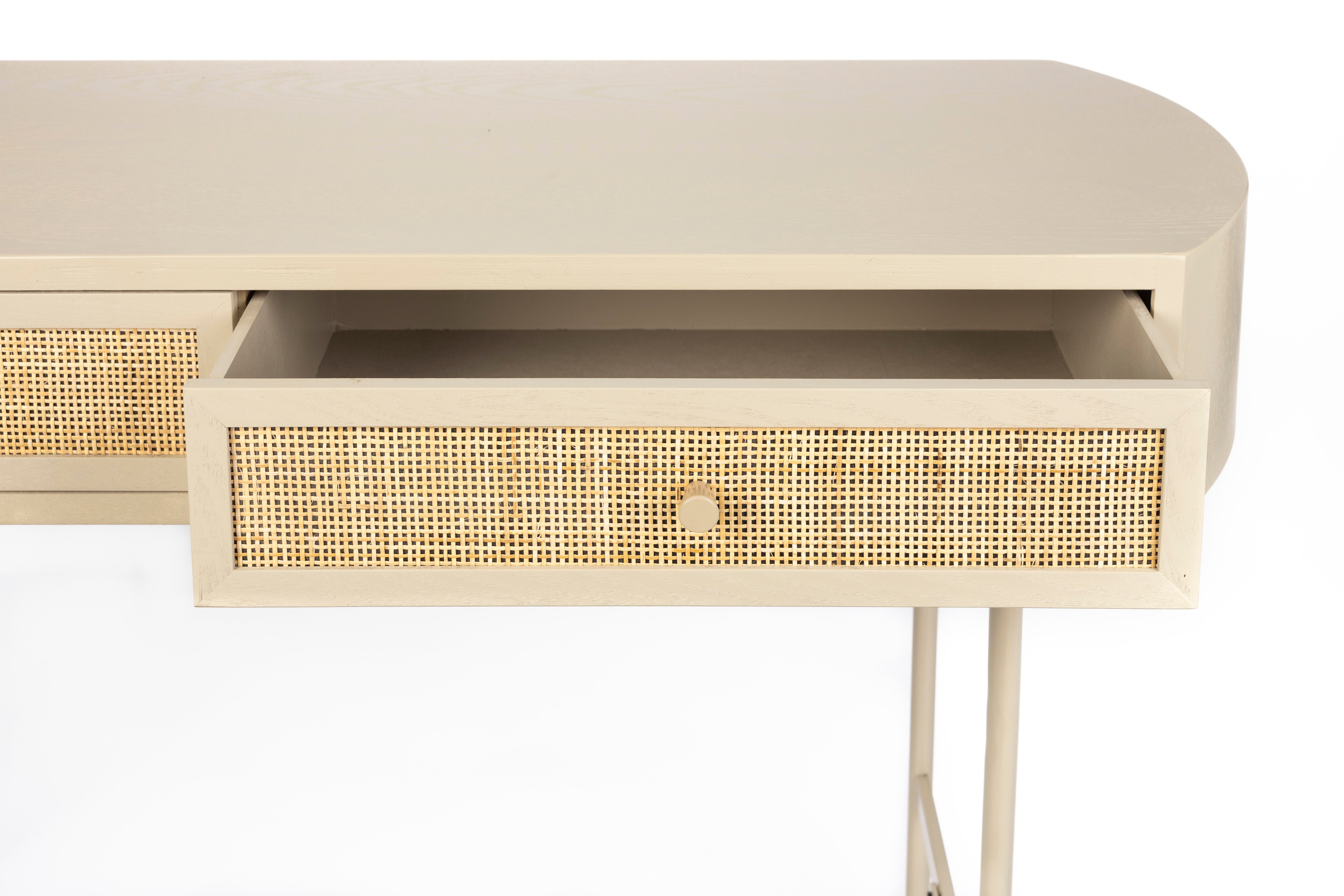 Toaletka AMAYA beżowy z rattanem, marka White Label Living