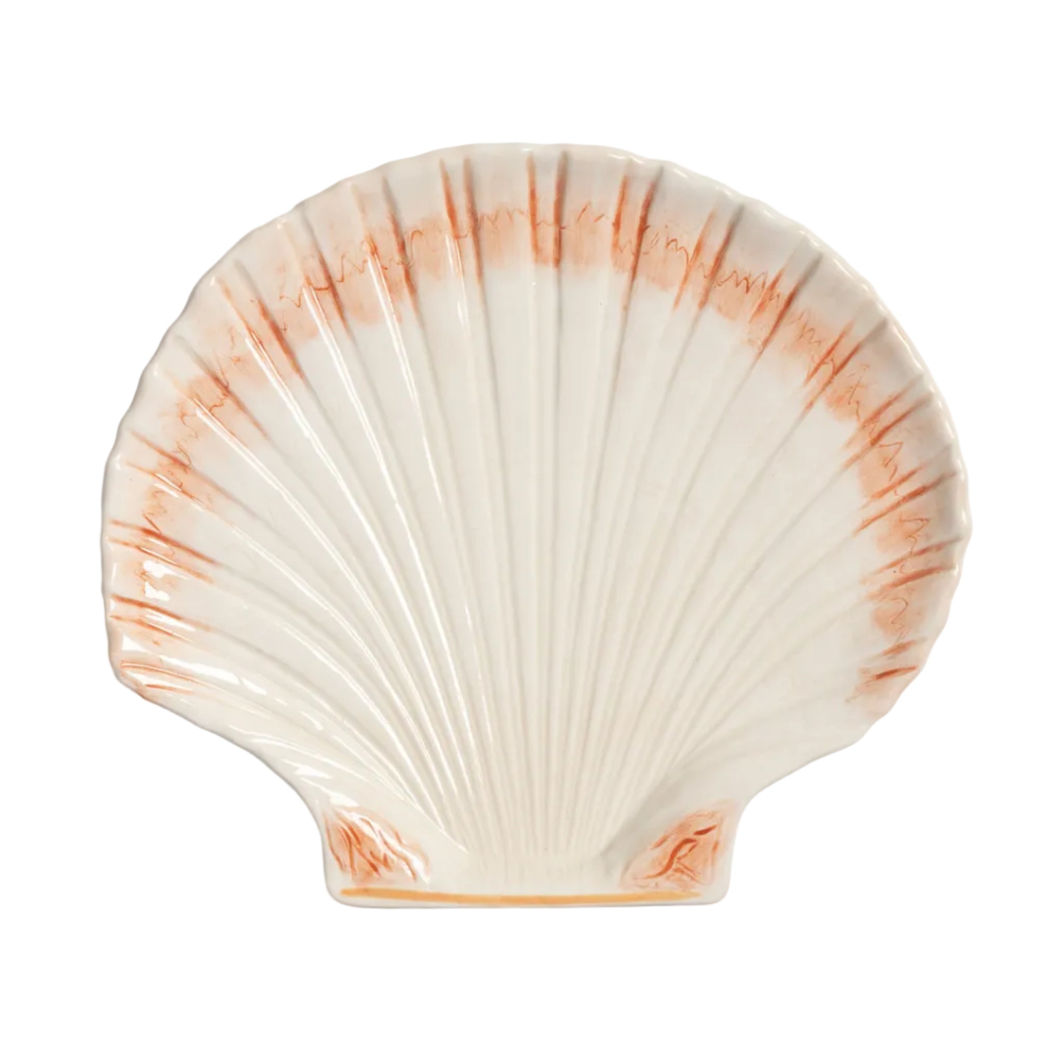 Dessert plate COCKLE beige with orange