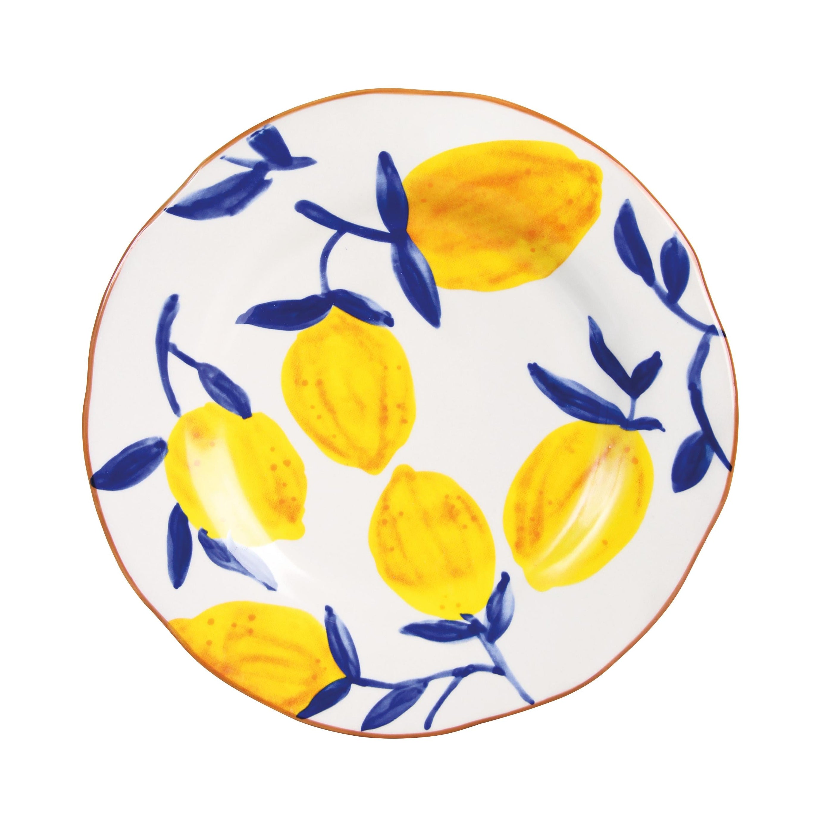 Set aus Untertassen LEMON TWIG farbige Keramik