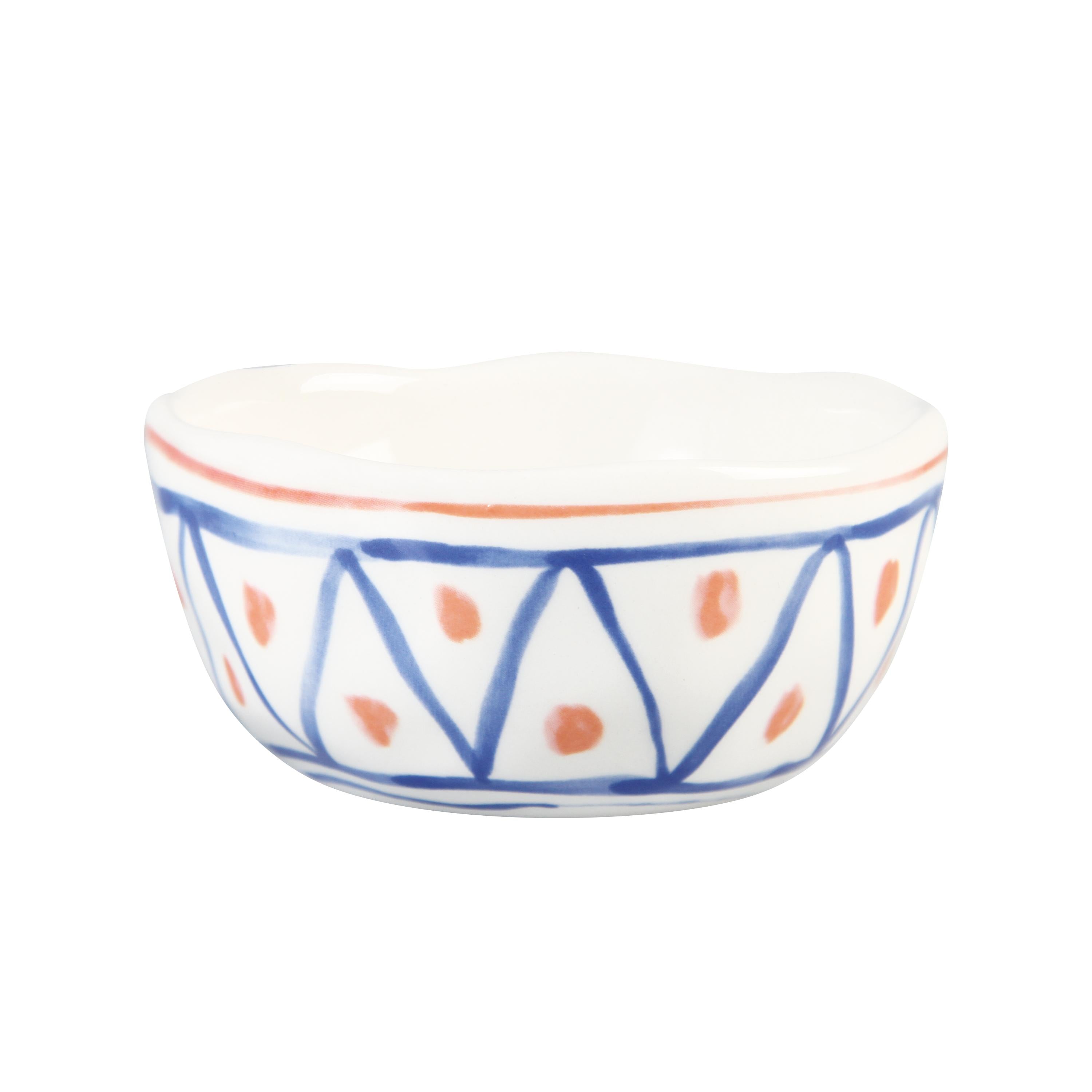 Set von Schalen LEMON MOROCCAN weiß mit Blau und Orange